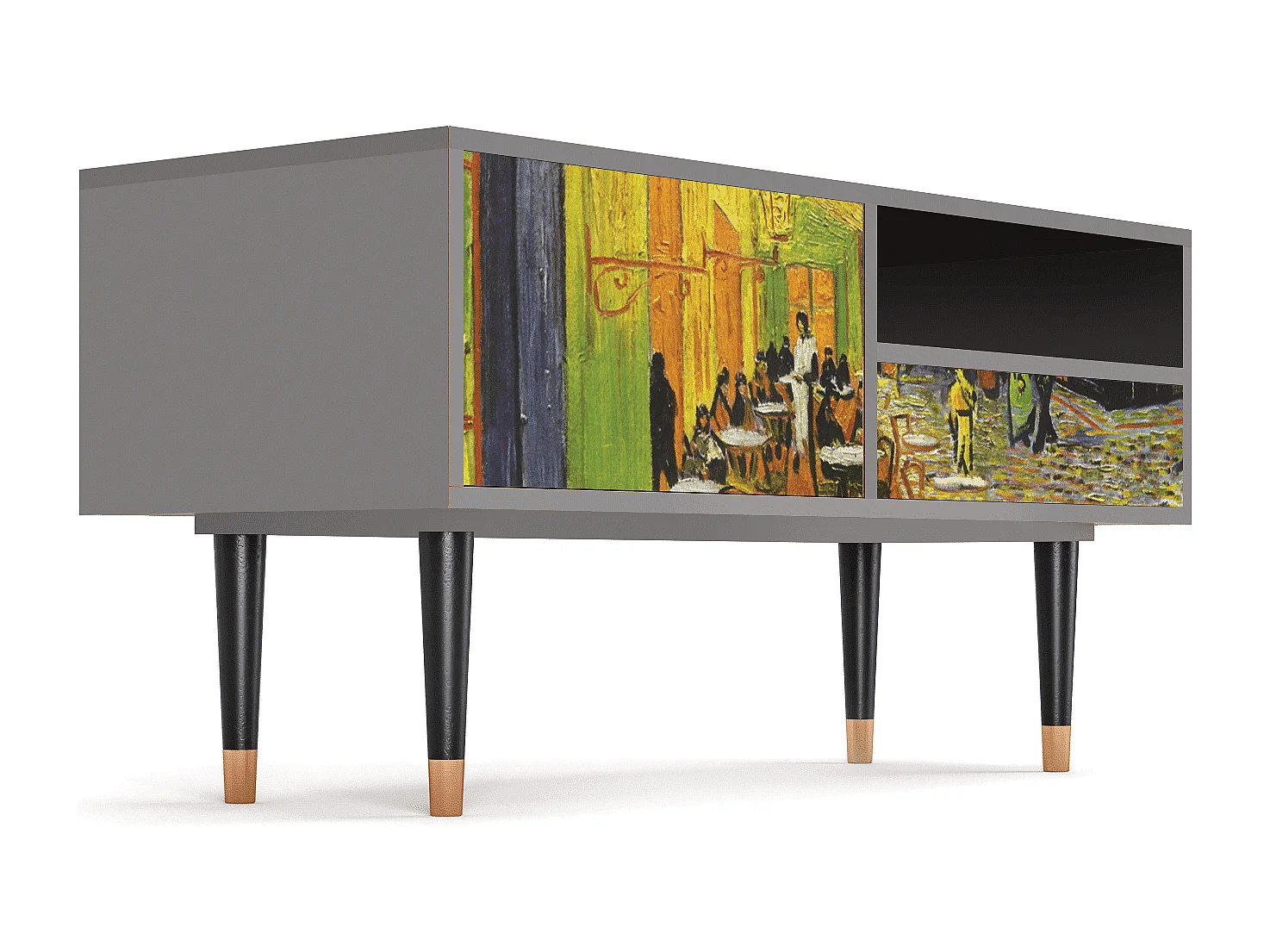 Meuble TV - 115х59х48 cm - T3 - Café Terrace at Night, Gris