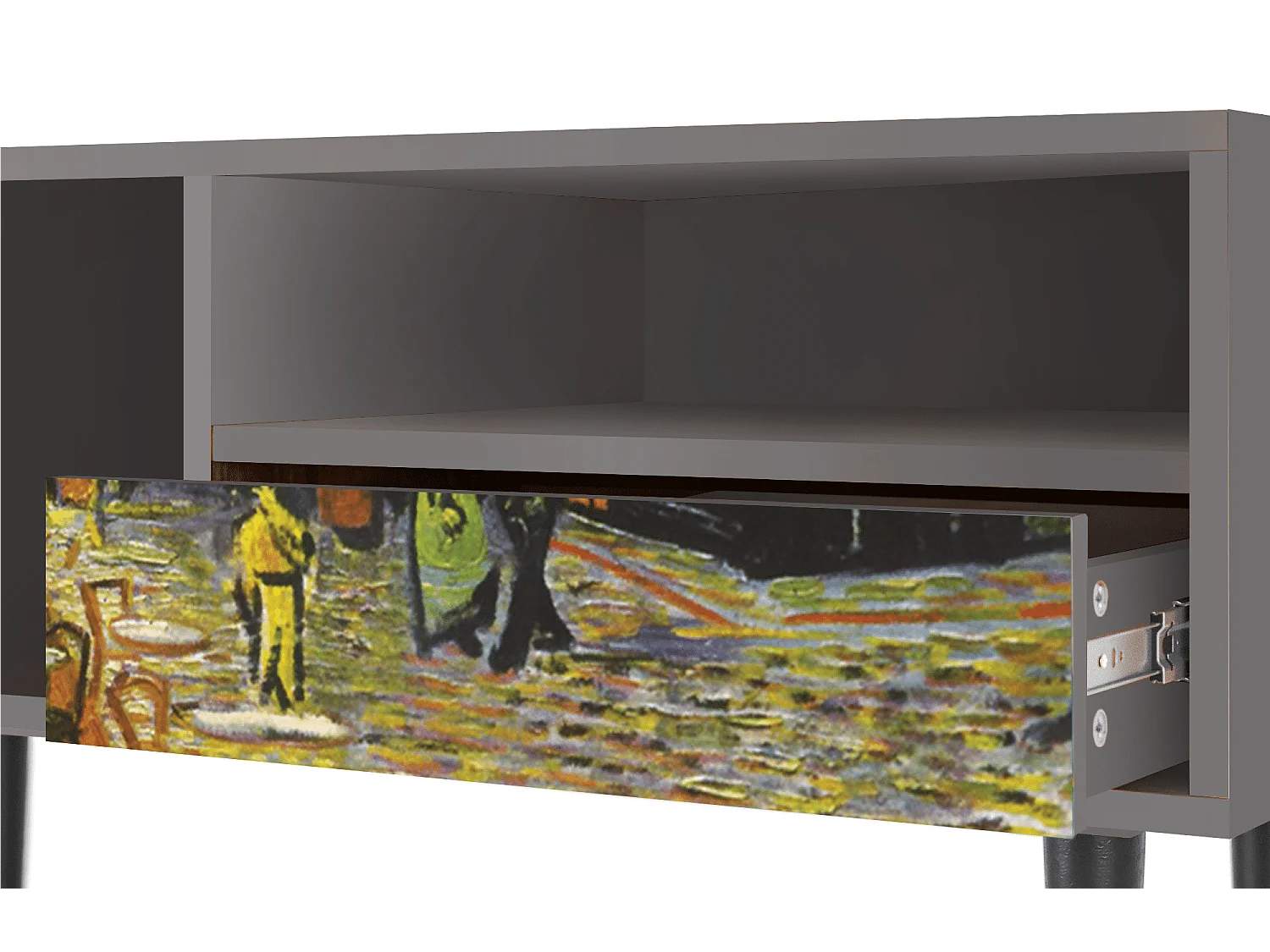 Meuble TV - 115х59х48 cm - T3 - Café Terrace at Night, Gris