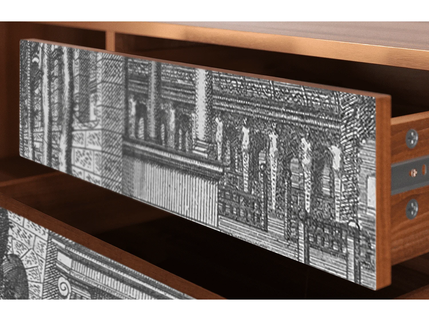 Meuble TV - 170х59х48 cm - T4 - View of the Piazza, Noyer