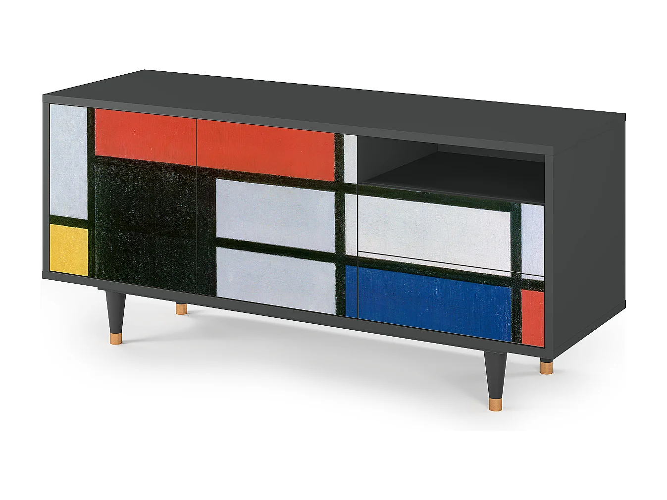 TV-meubel - 125х56х41 cm - T7 - Composition, Antraciet