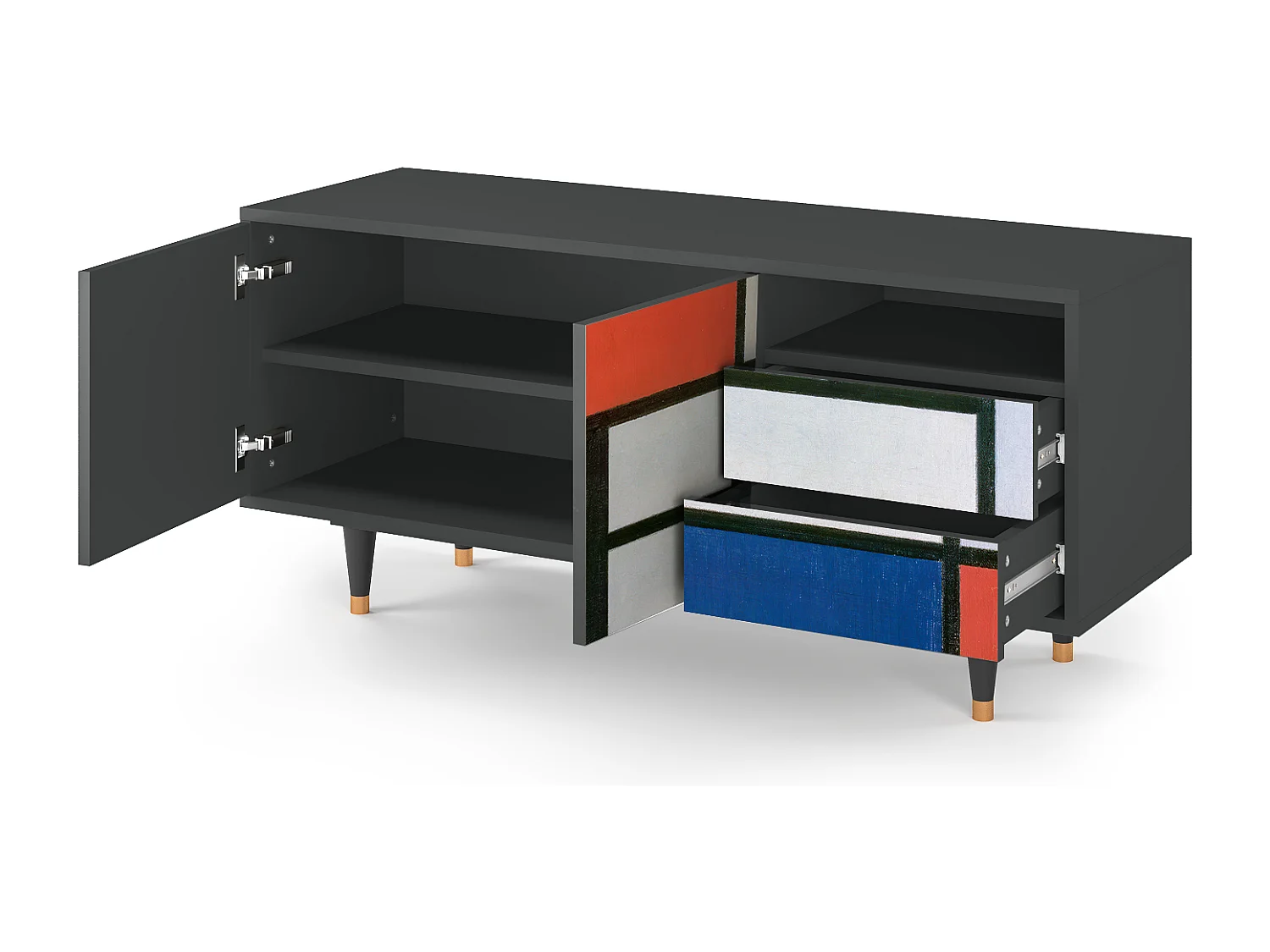 TV-meubel - 125х56х41 cm - T7 - Composition, Antraciet