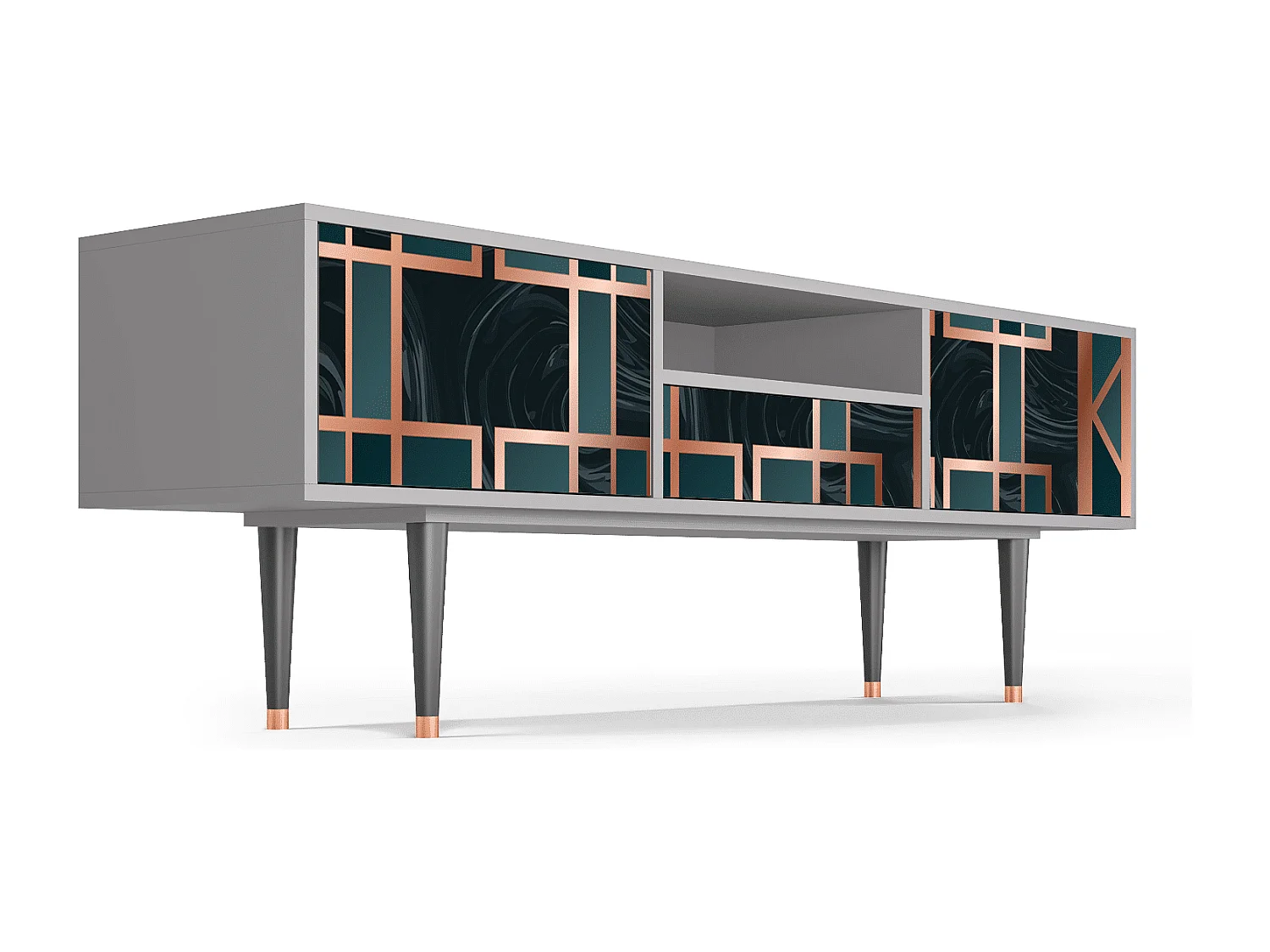 Meuble TV - 170х59х41 cm - T6 - Emerald Metro, Gris