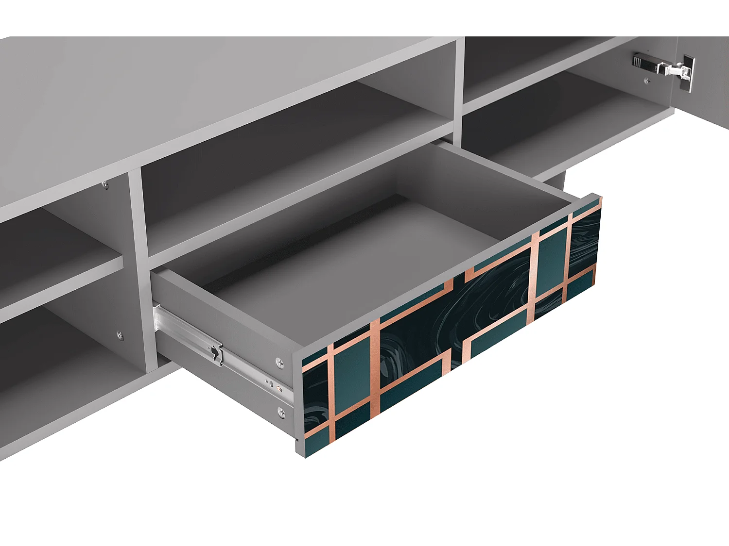 Meuble TV - 170х59х41 cm - T6 - Emerald Metro, Gris