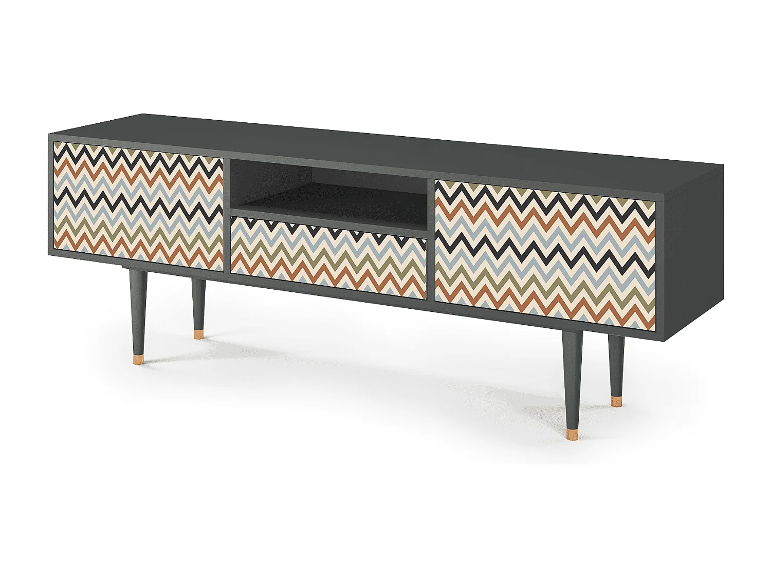 Meuble TV - 170х59х41 cm - T6 - Bright Ripple, Anthracite