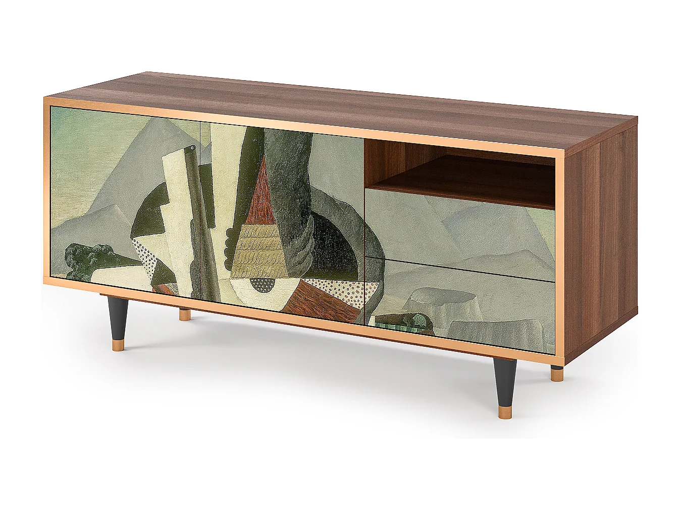 Mobile TV - 125х56х41 cm - T7 - The Cubist Paintings , Noce