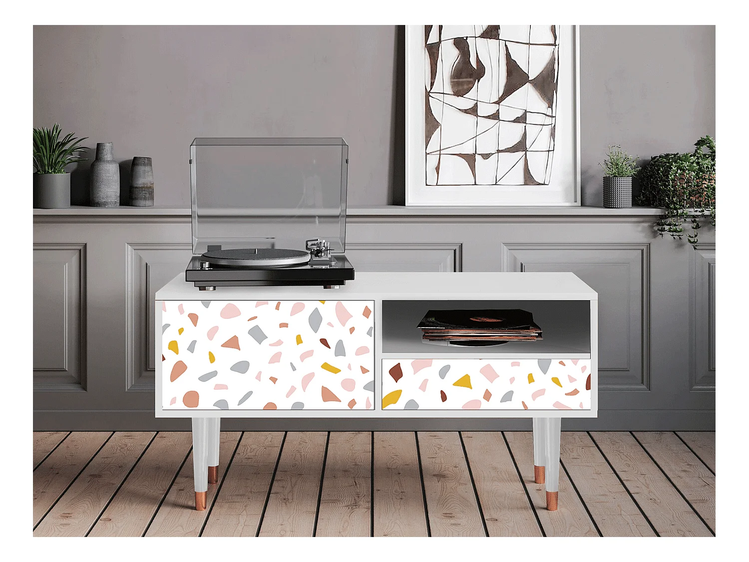 Mobile TV - 115х59х48 cm - T3 - Marmelade Cheese, Bianco
