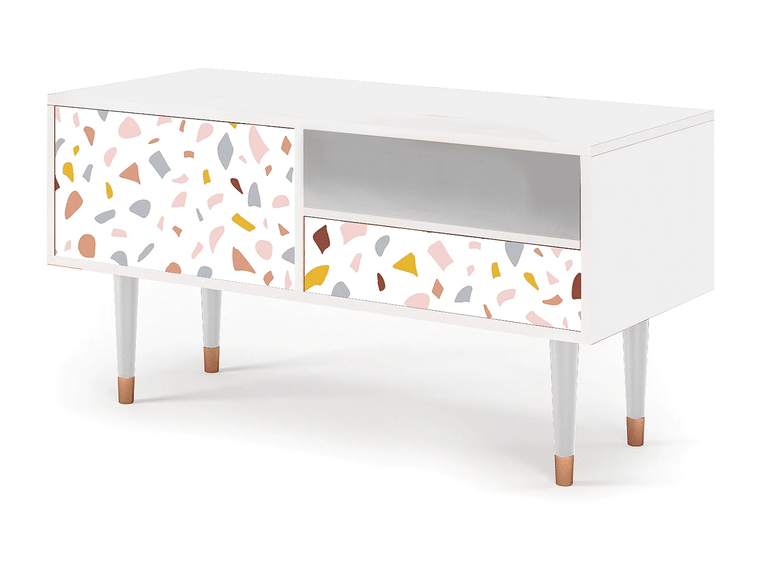 Meuble TV - 115х59х48 cm - T3 - Marmelade Cheese, Blanc