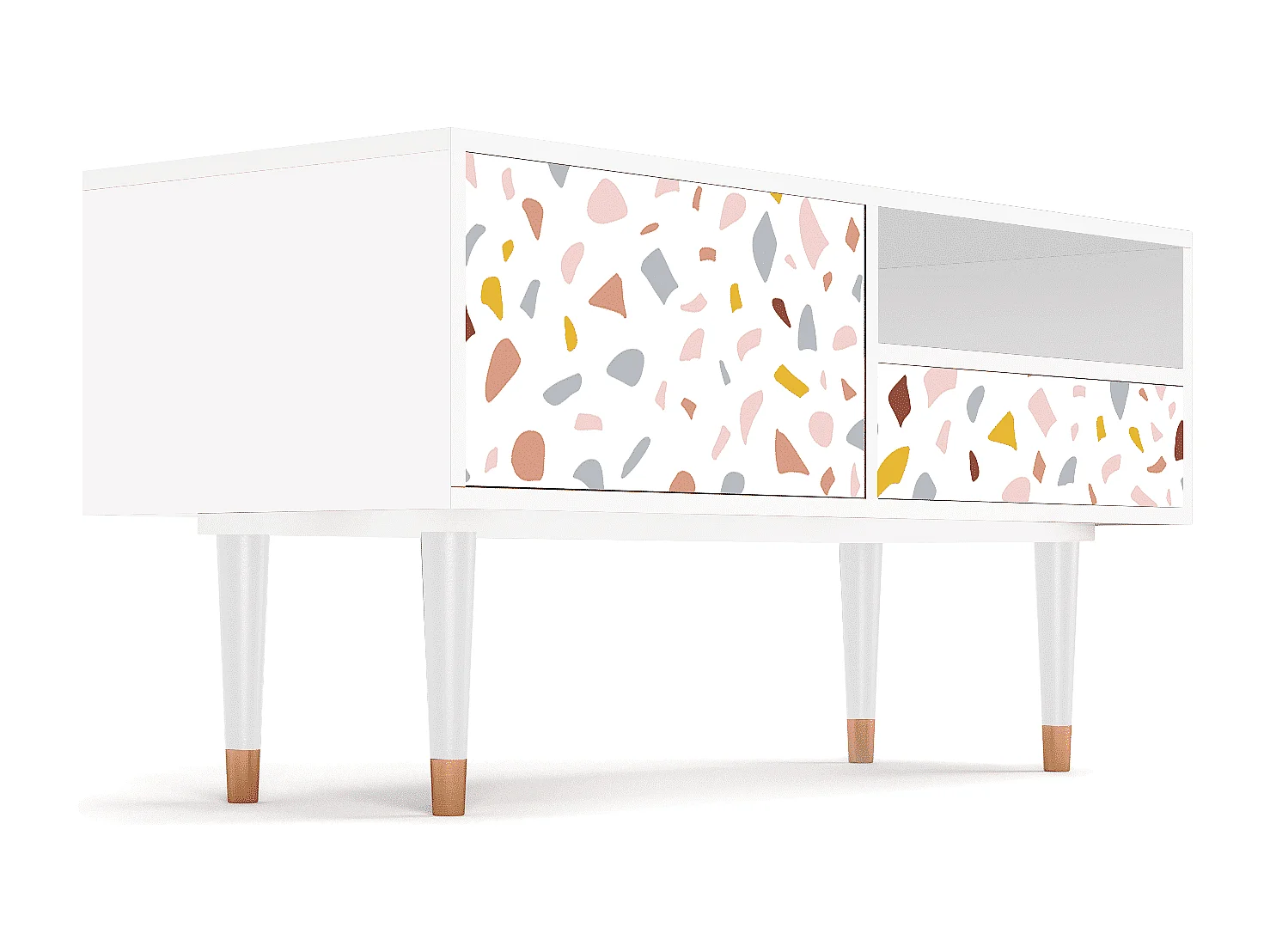 Meuble TV - 115х59х48 cm - T3 - Marmelade Cheese, Blanc