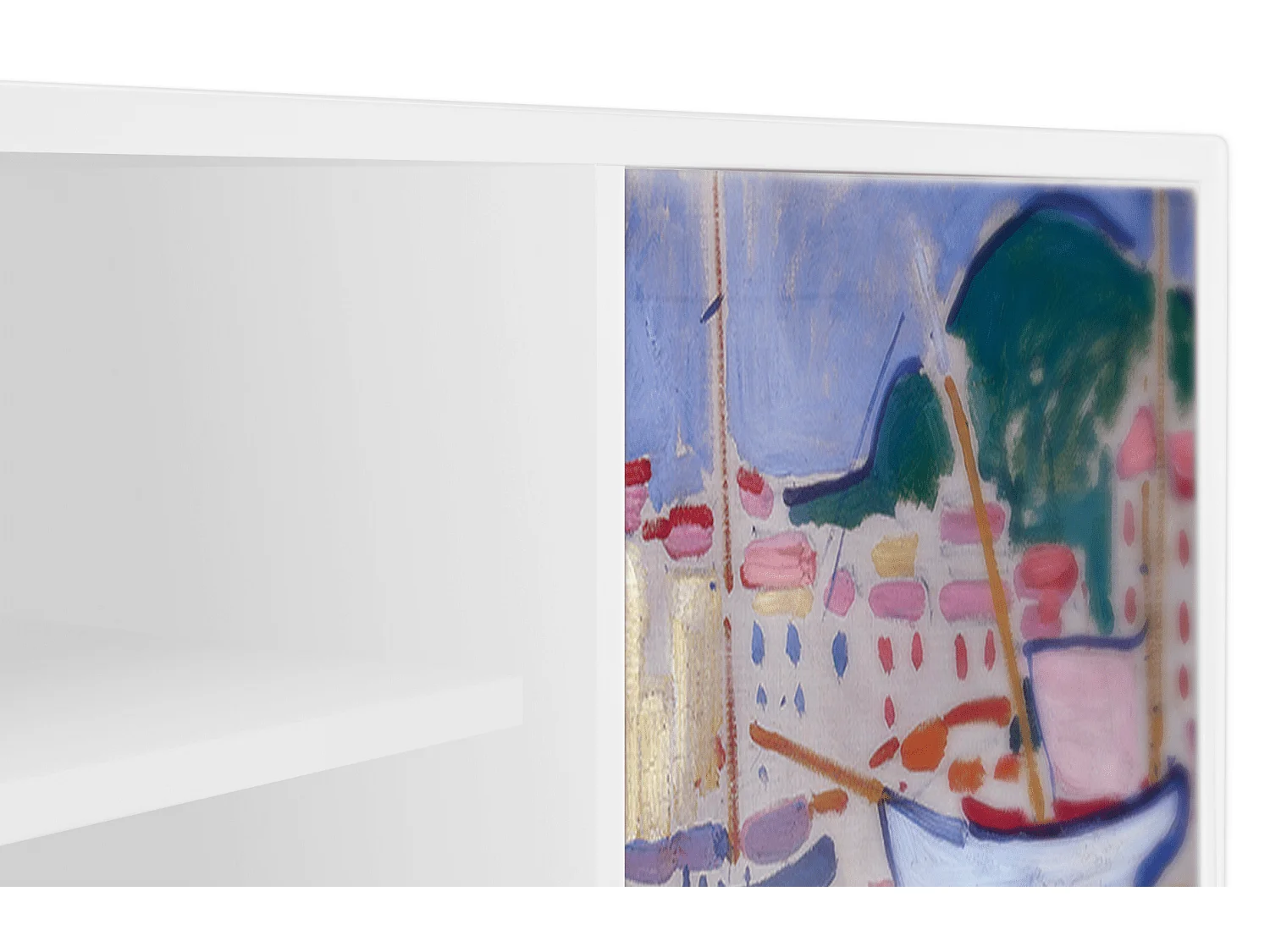 Szafka RTV - 170х69х48 cm - T2 - The Port of Collioure , Biały