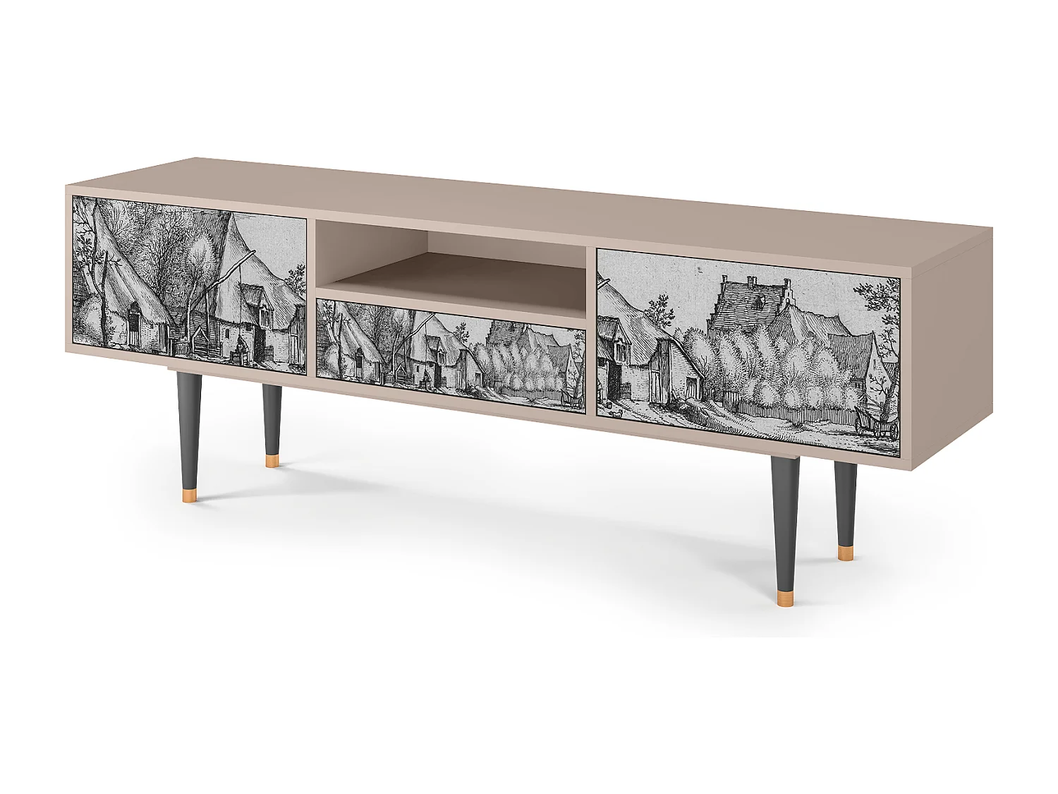 Szafka RTV - 170х59х41 cm - T6 - Departure, Latte