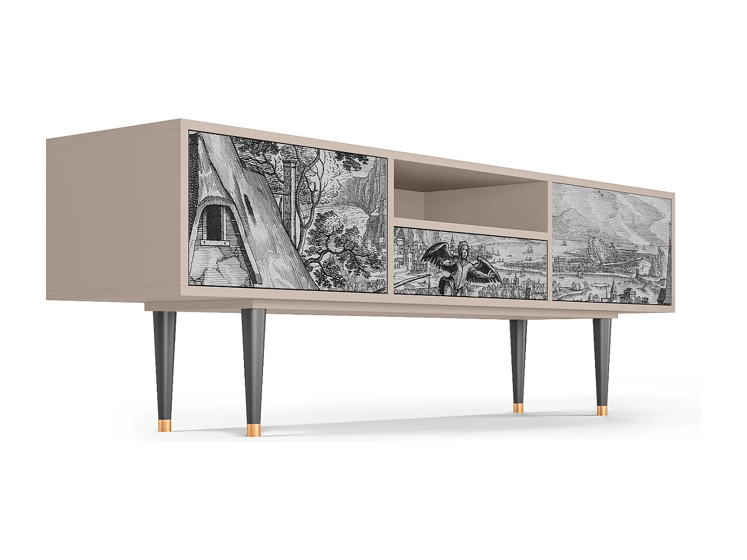 Szafka RTV - 170х59х41 cm - T6 - Departure, Latte