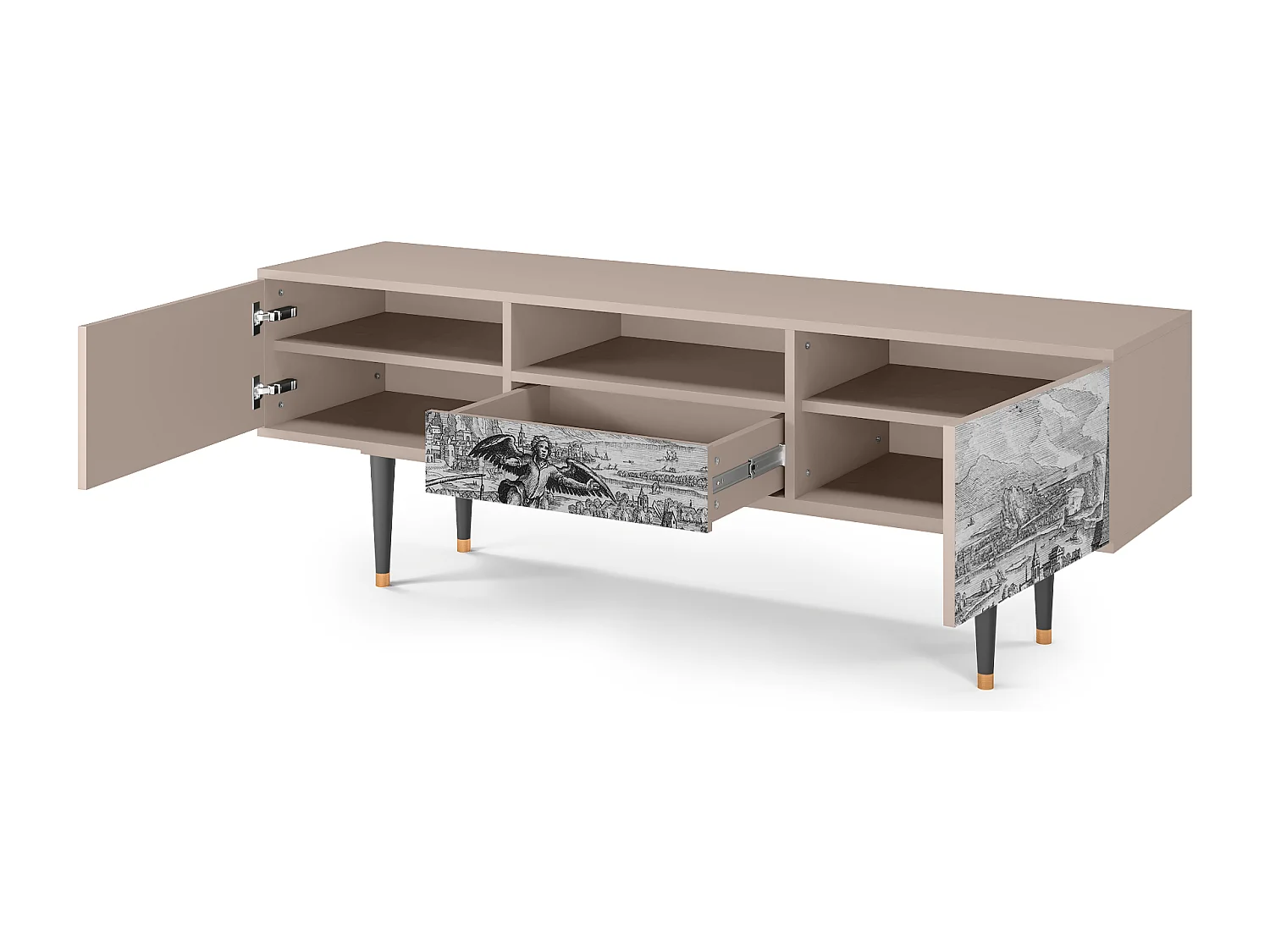 Szafka RTV - 170х59х41 cm - T6 - Departure, Latte