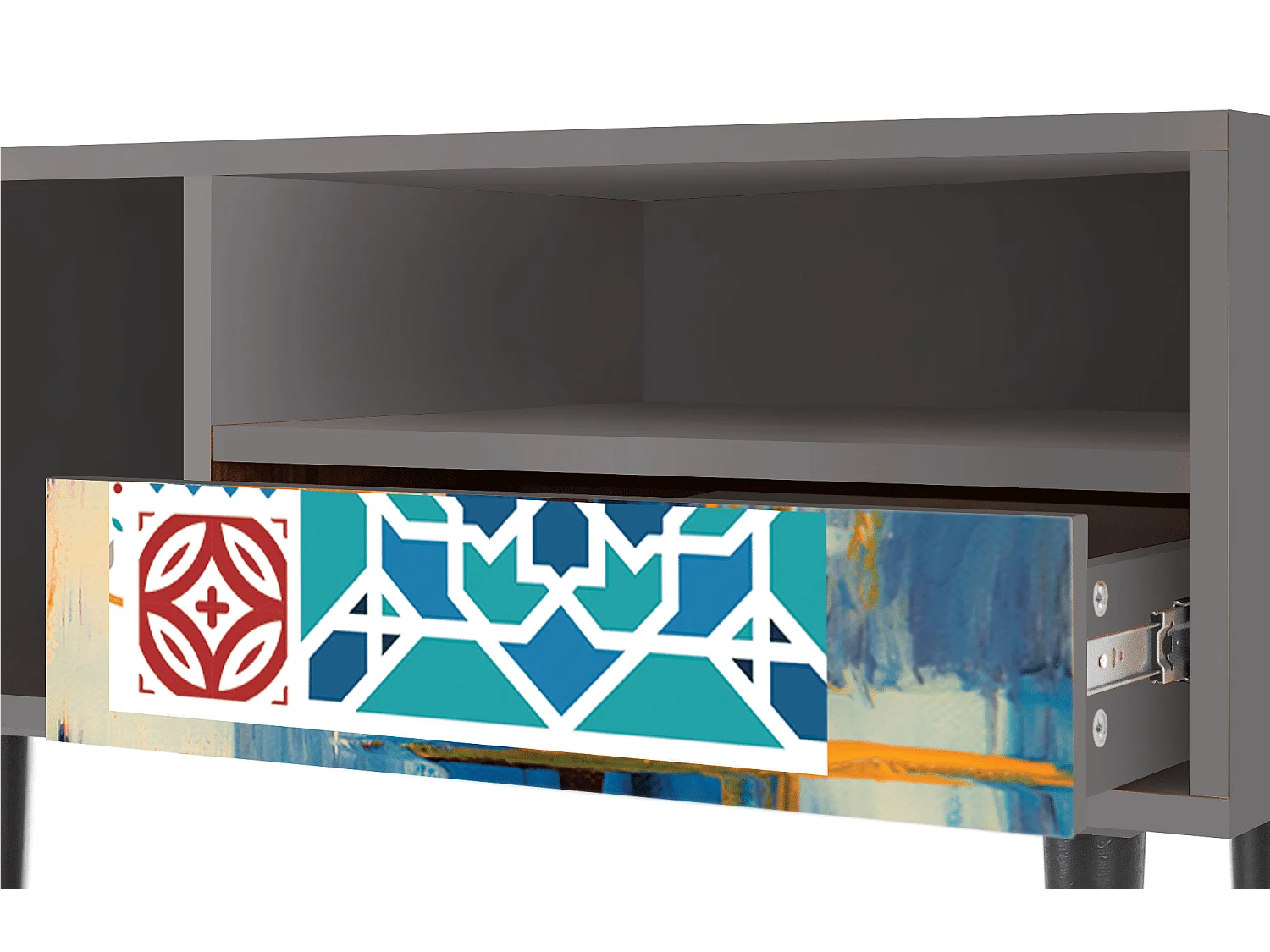 Mueble de TV - 115х59х48 cm - T3 - Moroccan Market, Gris