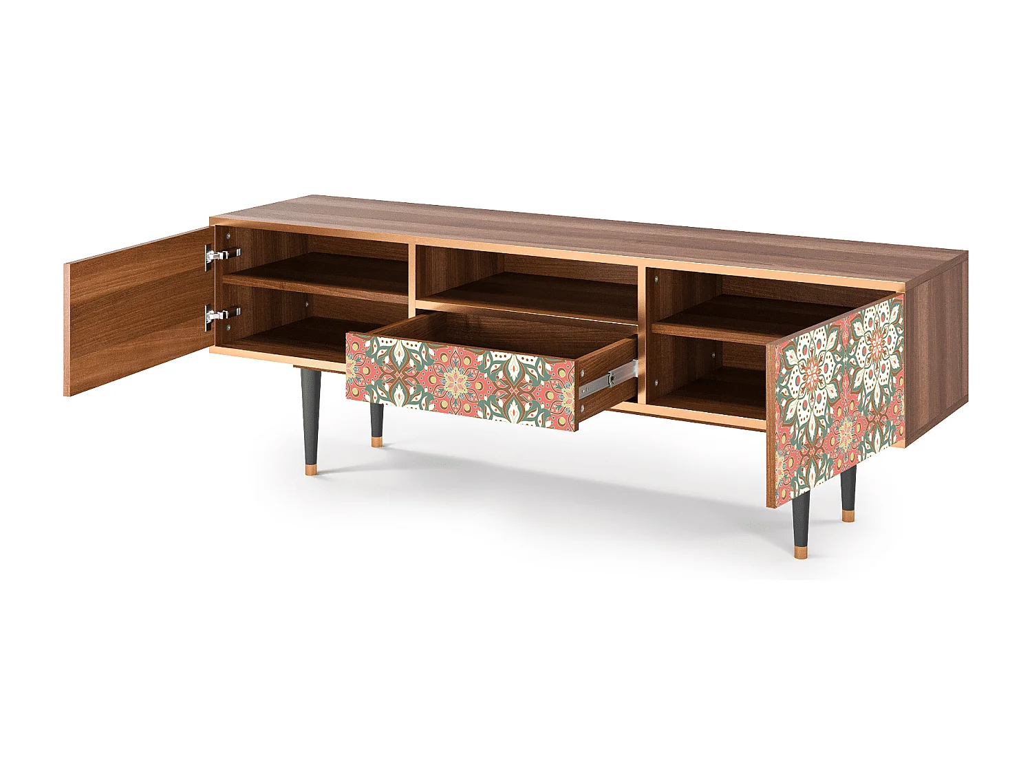 Meuble TV - 170х59х41 cm - T6 - Peach Grove, Noyer