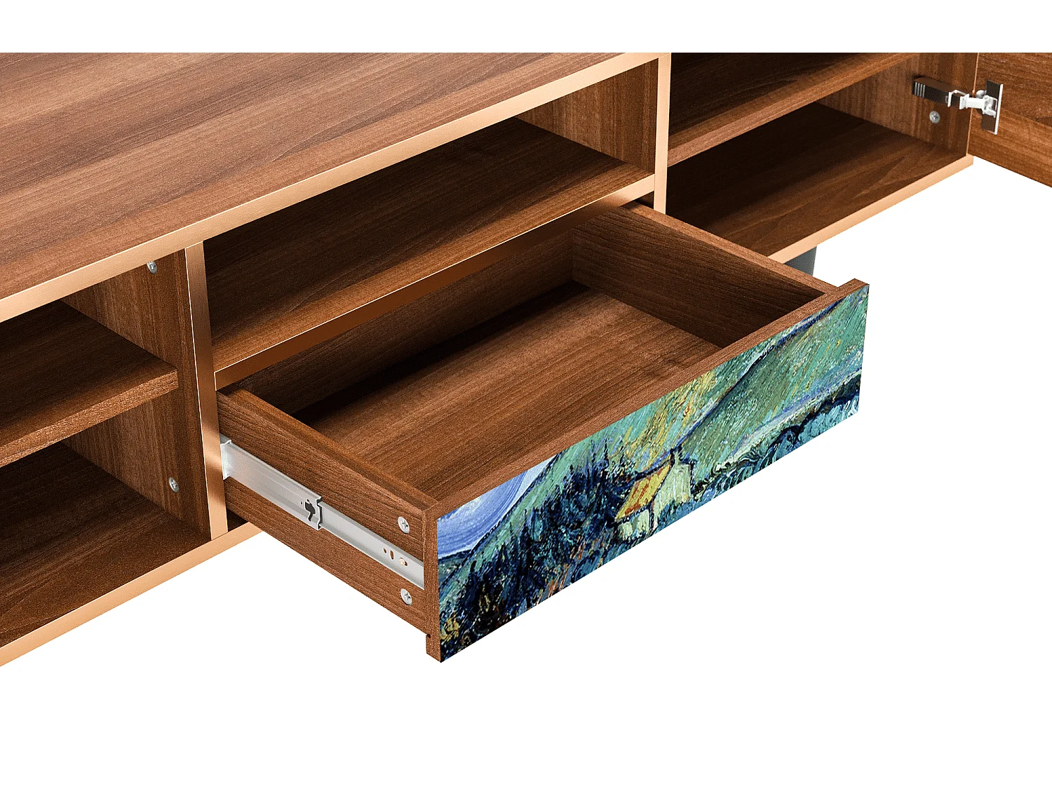 Meuble TV - 170х59х41 cm - T6 - Landscape, Noyer