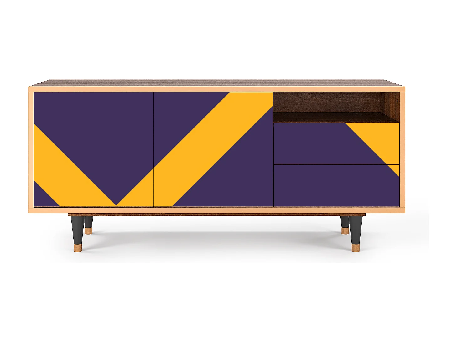 Meuble TV - 125х56х41 cm - T7 - The Brightest Way, Noyer