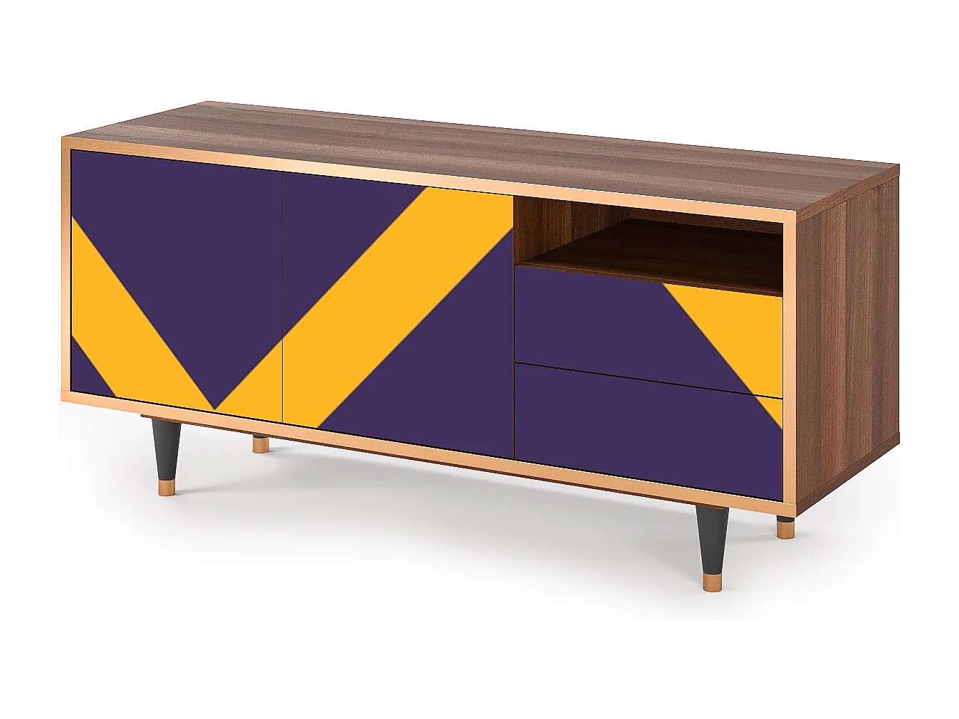 Meuble TV - 125х56х41 cm - T7 - The Brightest Way, Noyer