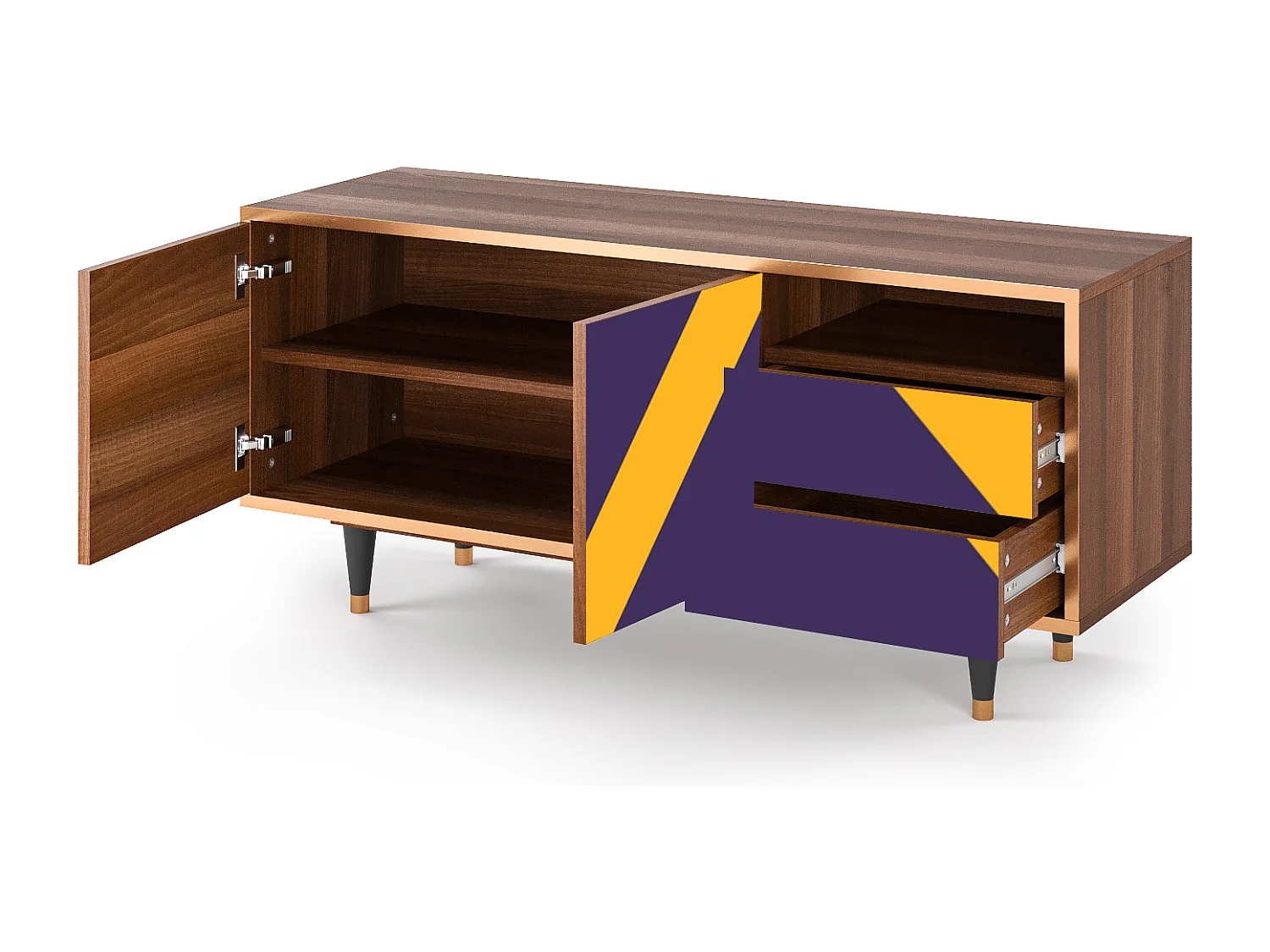 Meuble TV - 125х56х41 cm - T7 - The Brightest Way, Noyer