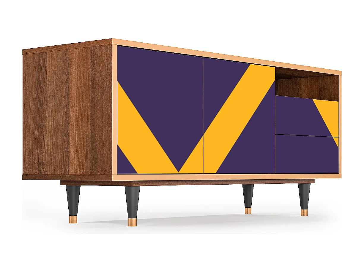 TV-Möbel - 125х56х41 cm - T7 - The Brightest Way, Walnuss