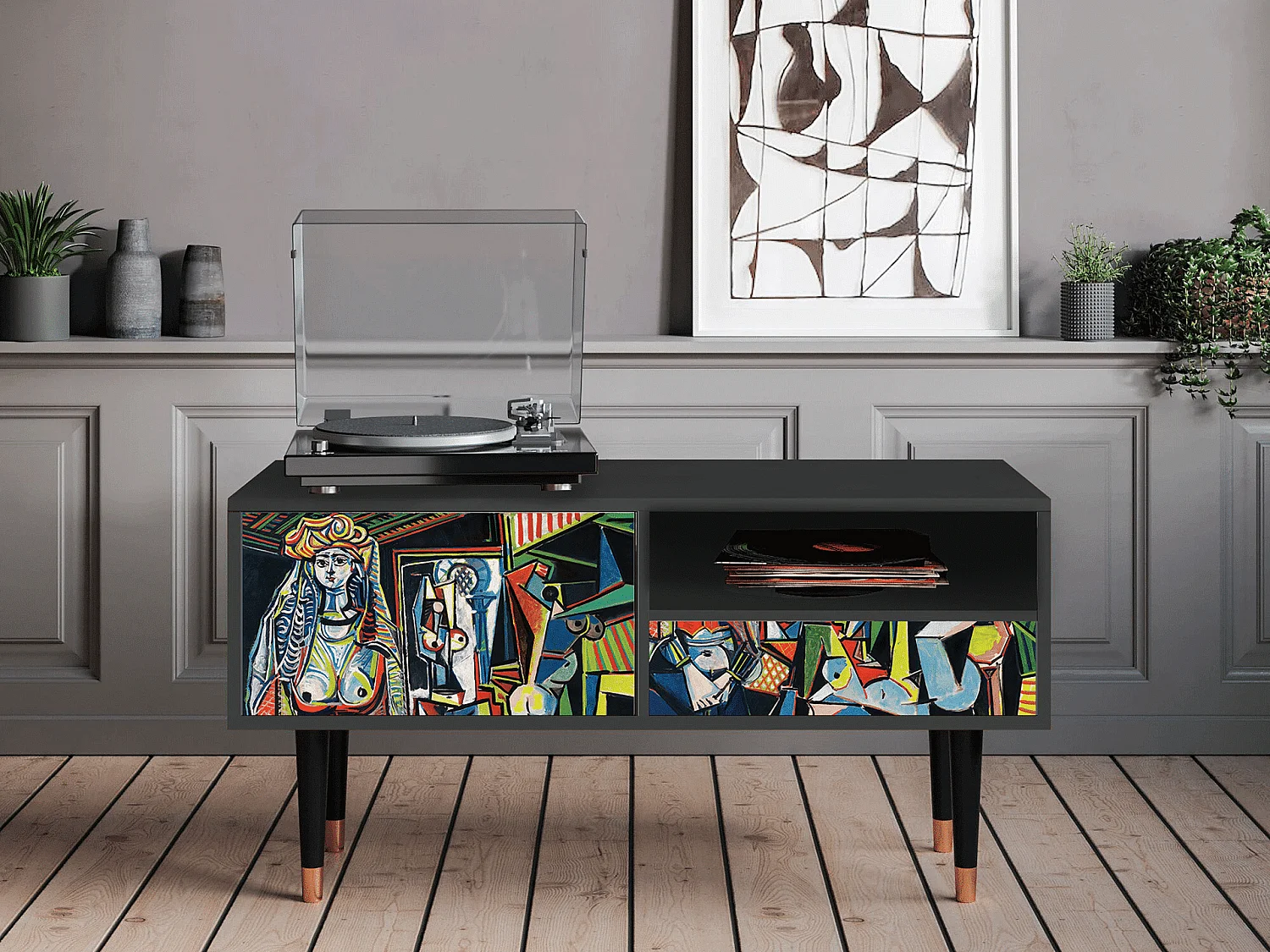 TV-Möbel - 115х59х48 cm - T3 - Women of Algiers, Anthrazit