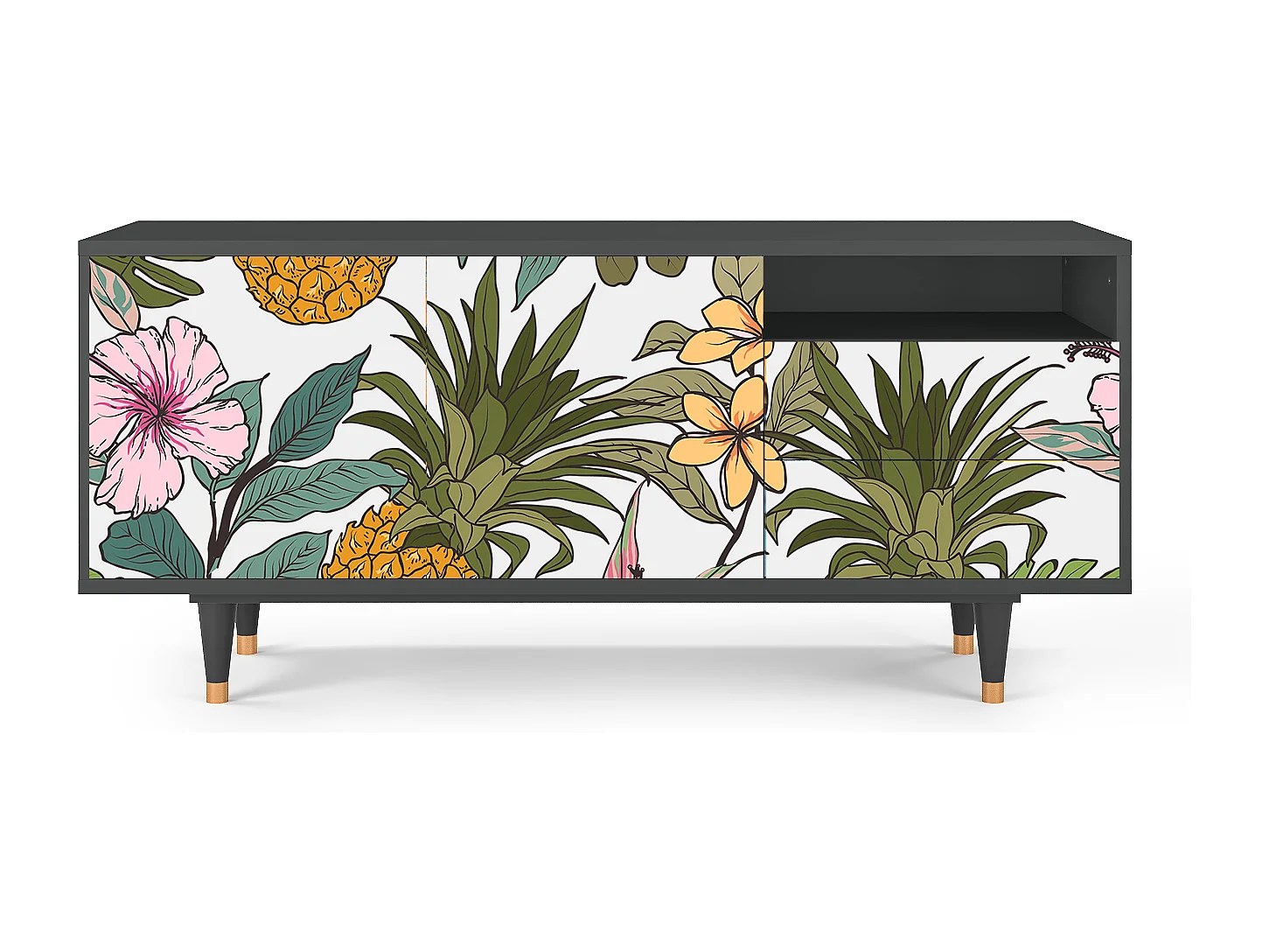 Meuble TV - 125х56х41 cm - T7 - Estival Fruit, Anthracite