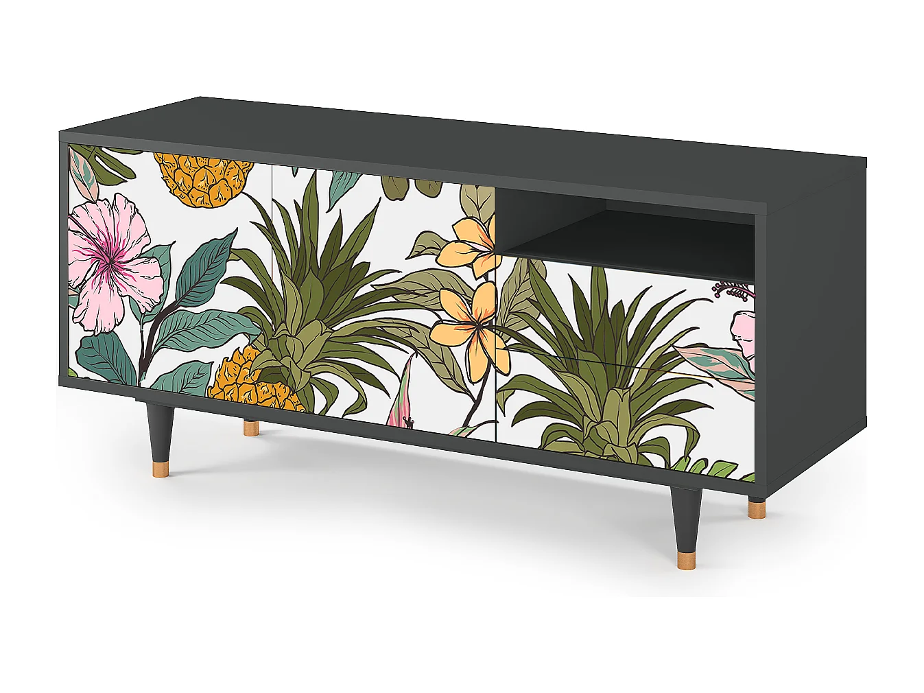 Szafka RTV - 125х56х41 cm - T7 - Estival Fruit, Antracyt