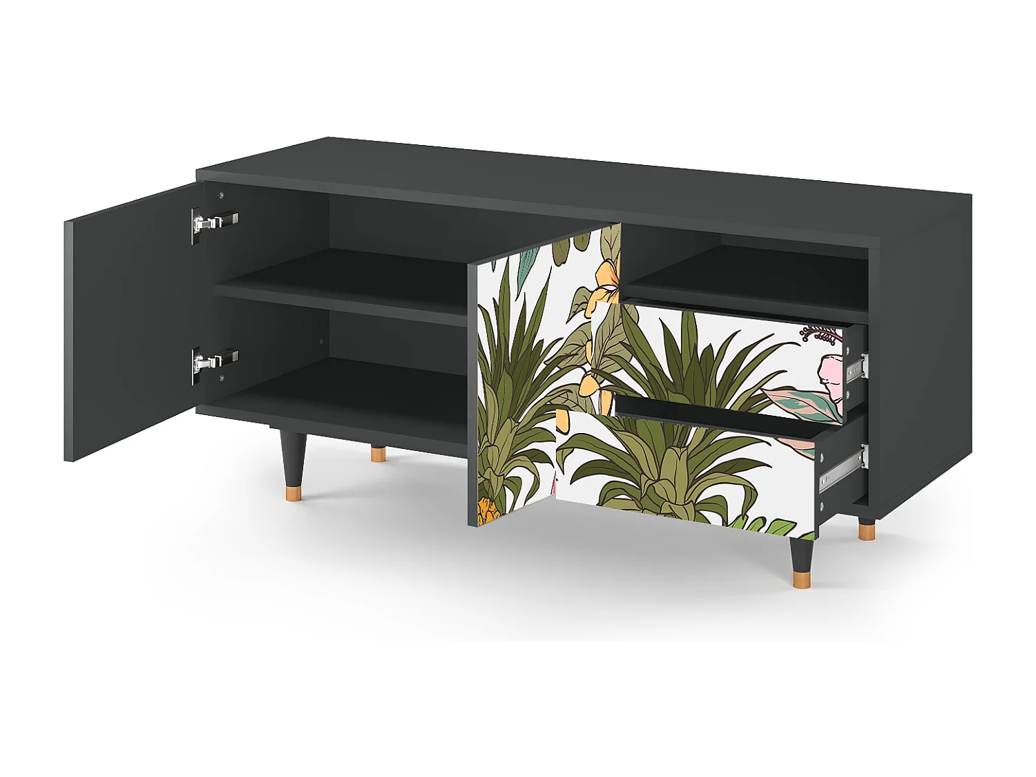 Szafka RTV - 125х56х41 cm - T7 - Estival Fruit, Antracyt