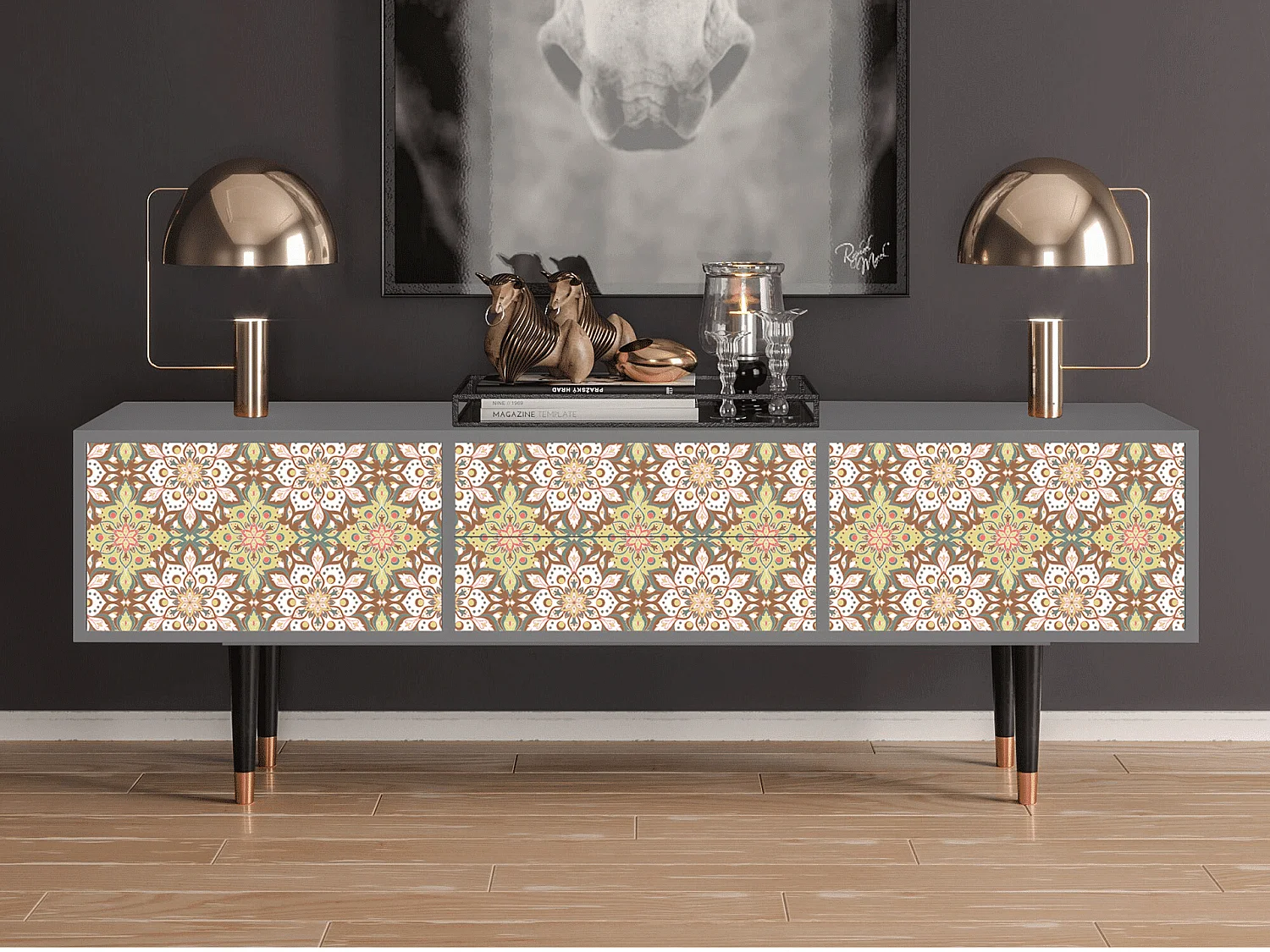 Meuble TV - 170х59х48 cm - T4 - Chinese Tea, Gris