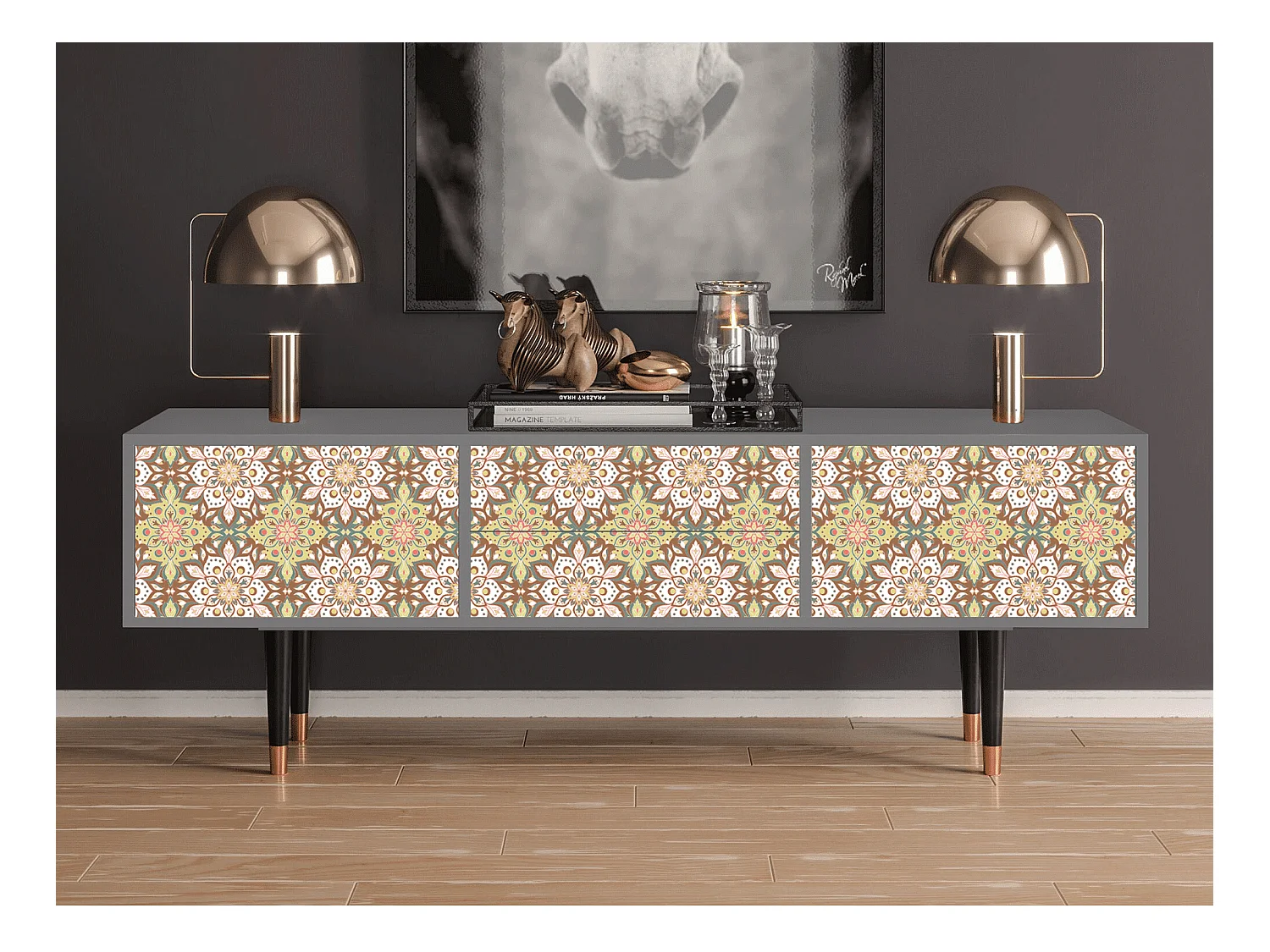 TV-meubel - 170х59х48 cm - T4 - Chinese Tea, Grijs