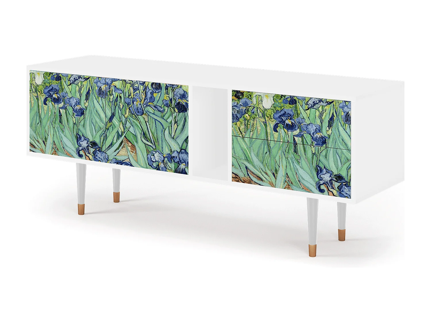 Meuble TV - 170х69х48 cm - T1 - Irises , Blanc