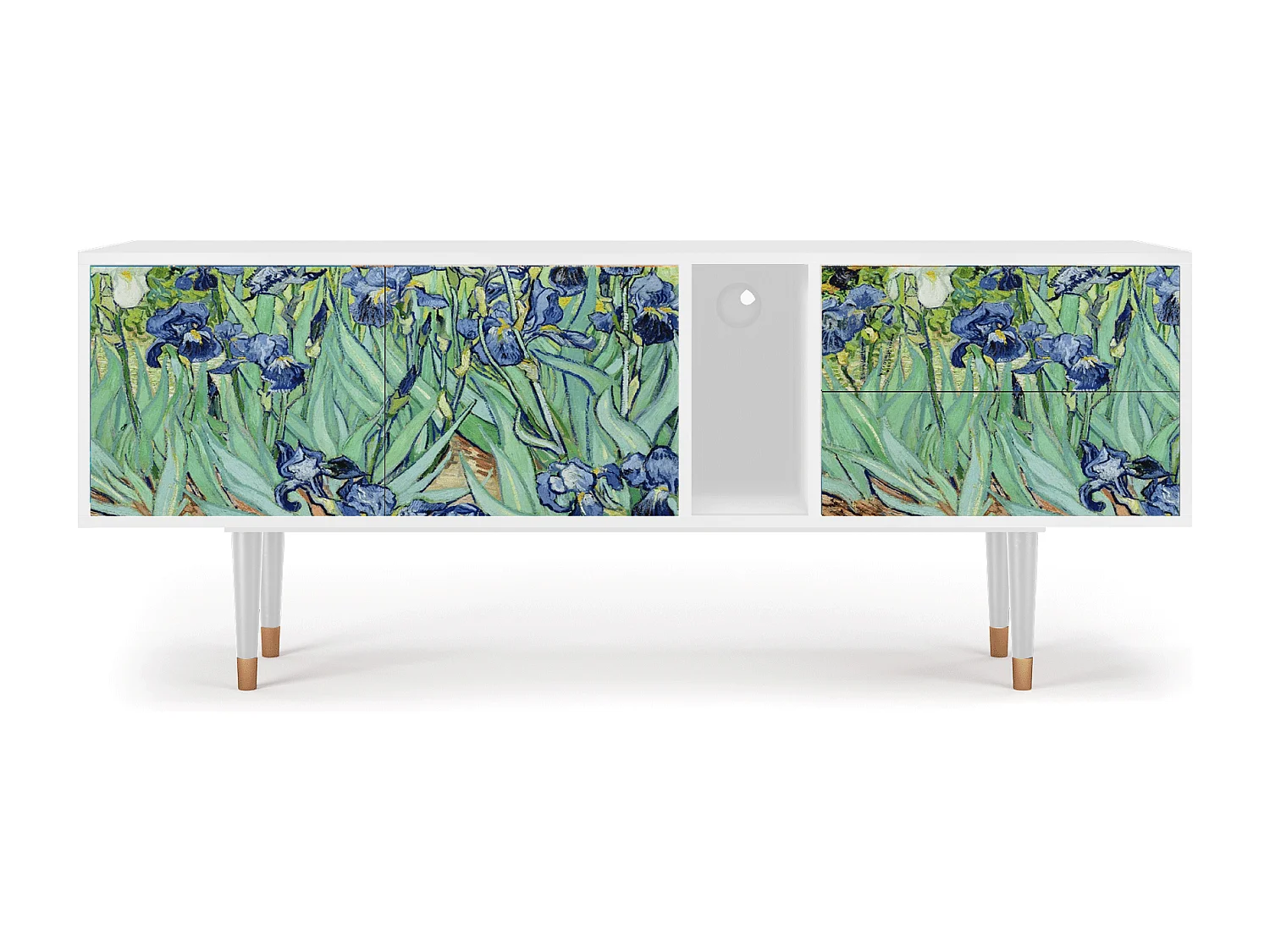 Szafka RTV - 170х69х48 cm - T1 - Irises , Biały