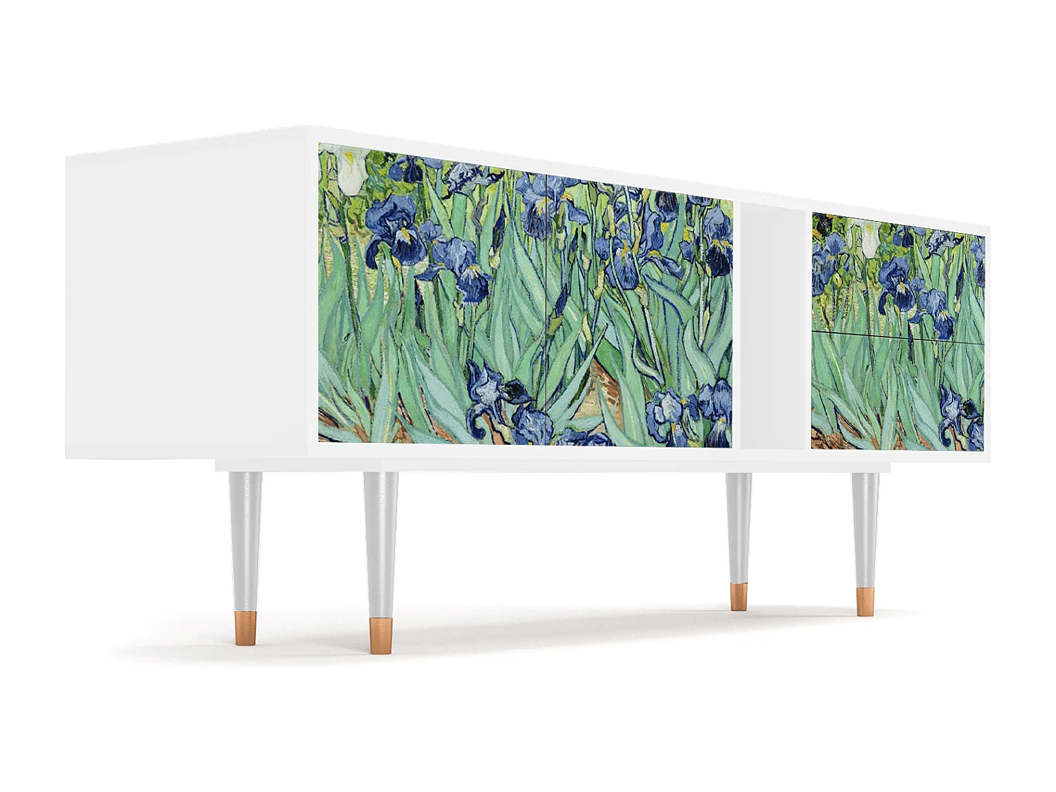 Szafka RTV - 170х69х48 cm - T1 - Irises , Biały