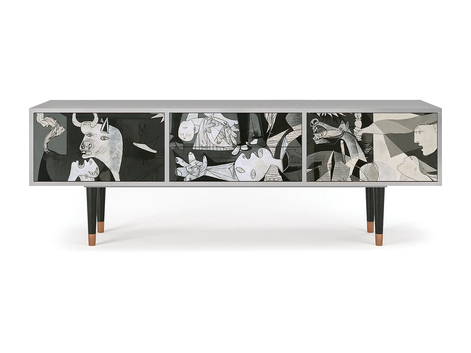 TV-meubel - 170х59х48 cm - T4 - Guernica by Picasso, Grijs