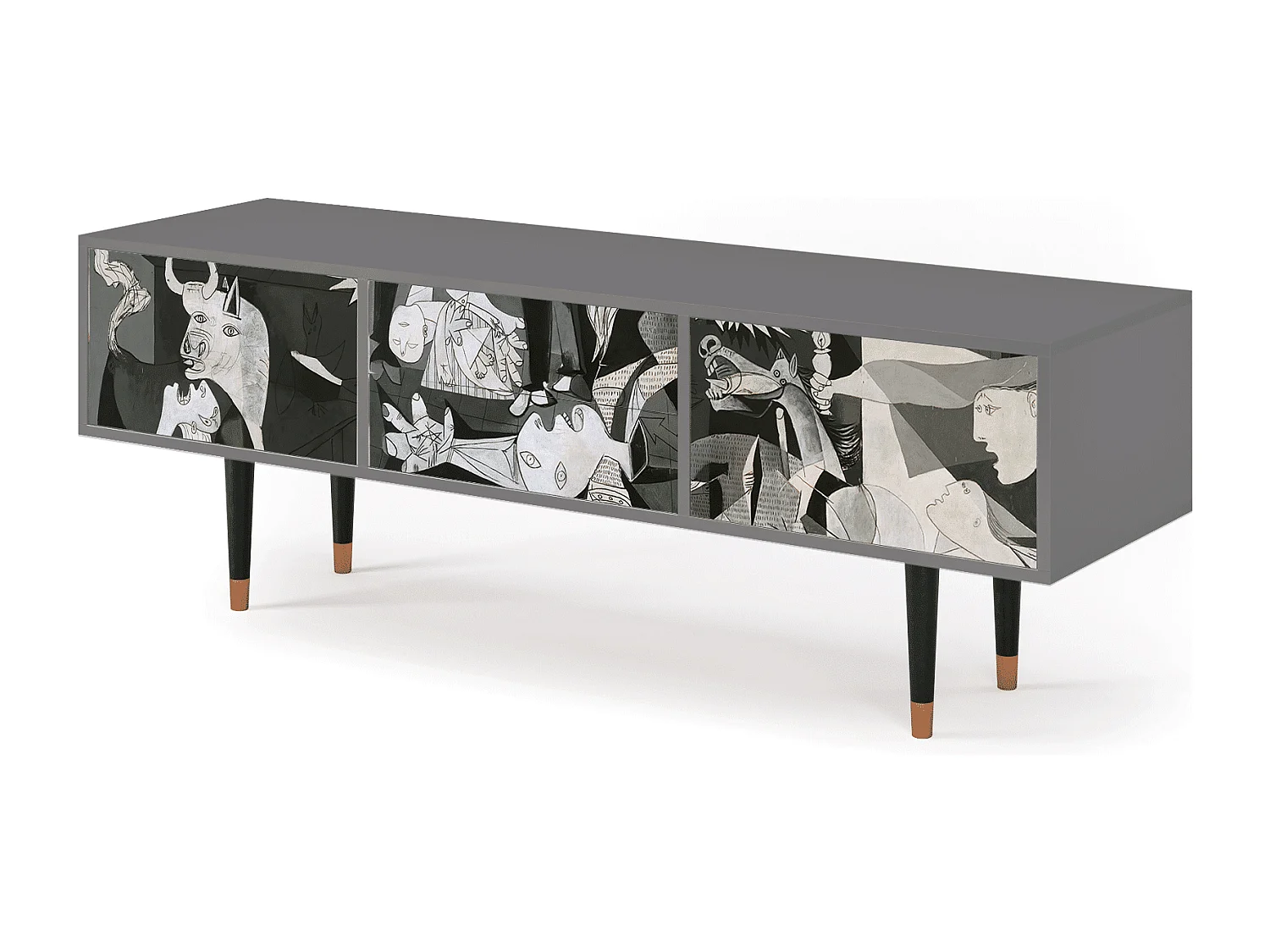 TV-meubel - 170х59х48 cm - T4 - Guernica by Picasso, Grijs