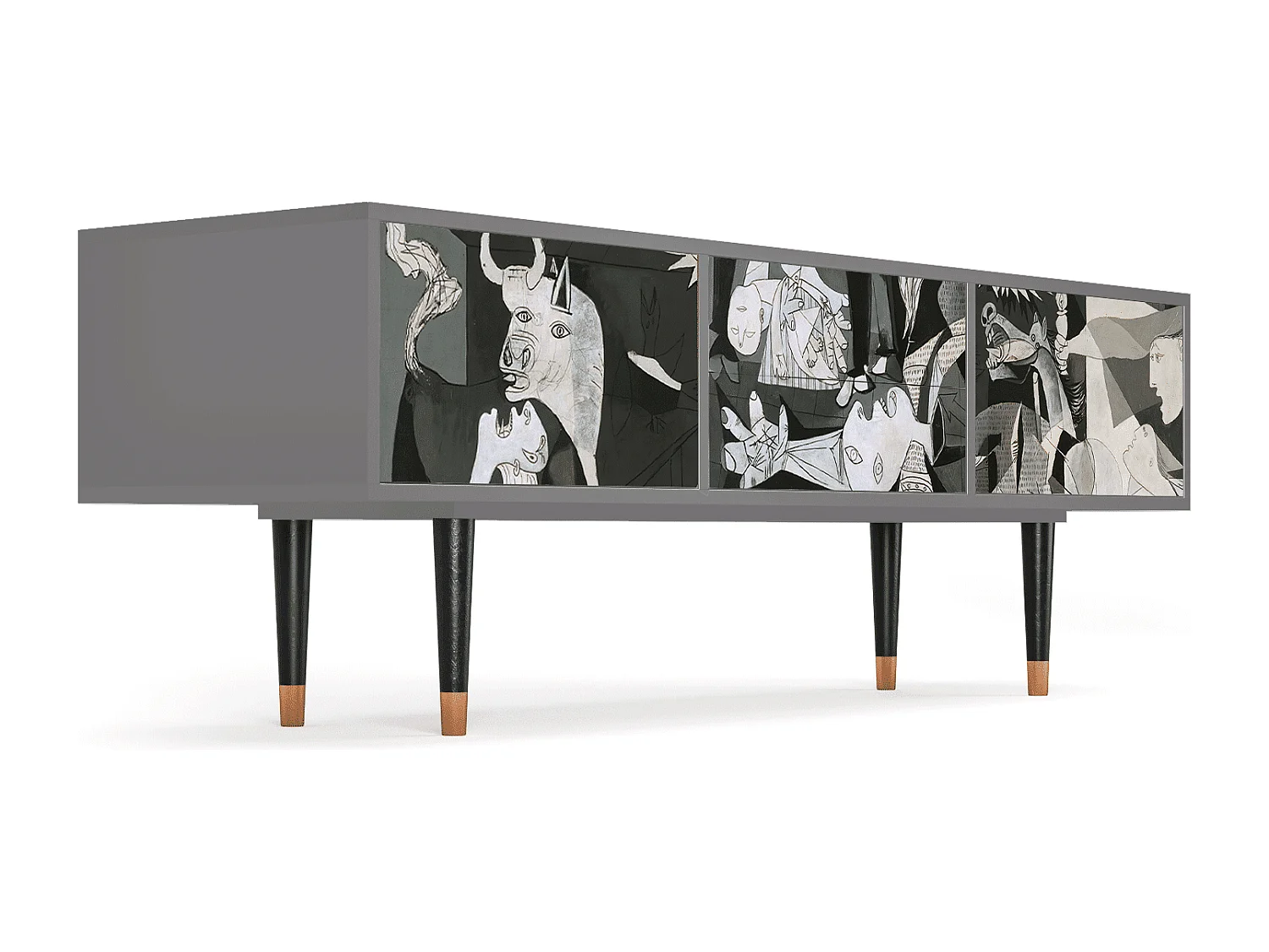 TV-meubel - 170х59х48 cm - T4 - Guernica by Picasso, Grijs