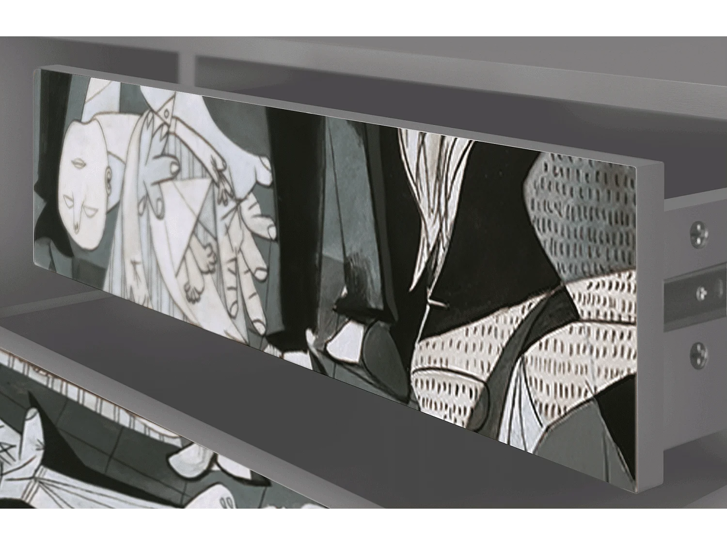 Szafka RTV - 170х59х48 cm - T4 - Guernica by Picasso, Szary