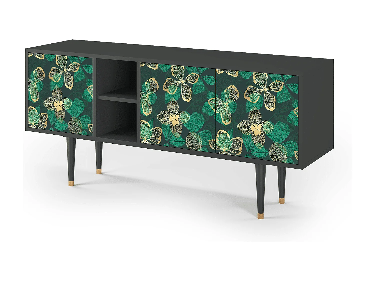 TV-meubel - 150х69х41 cm - T5 - Green Flower, Antraciet