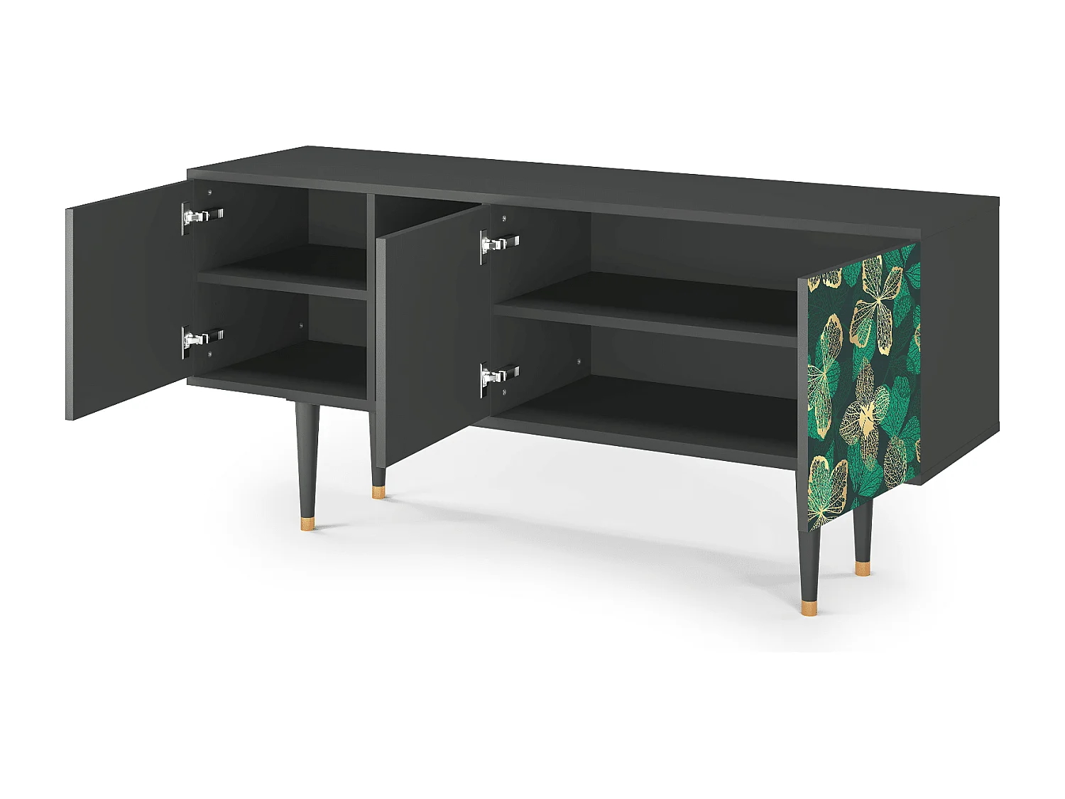 TV-meubel - 150х69х41 cm - T5 - Green Flower, Antraciet