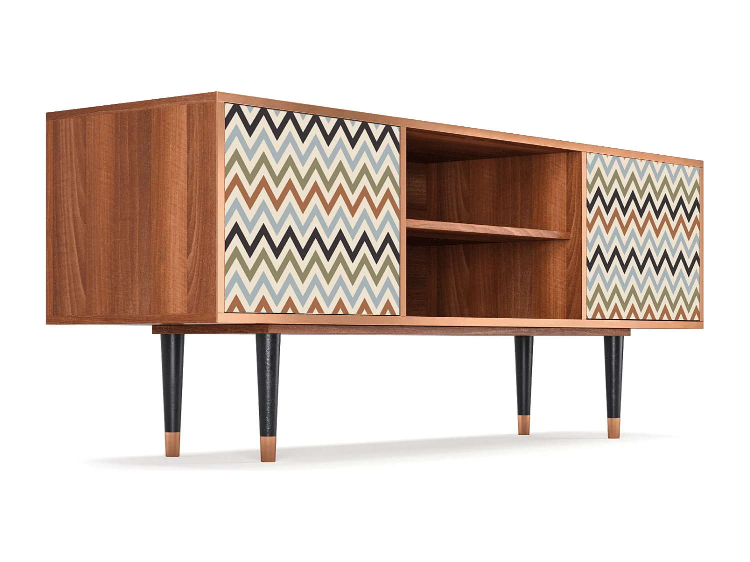 Meuble TV - 170х69х48 cm - T2 - Bright Ripple, Noyer