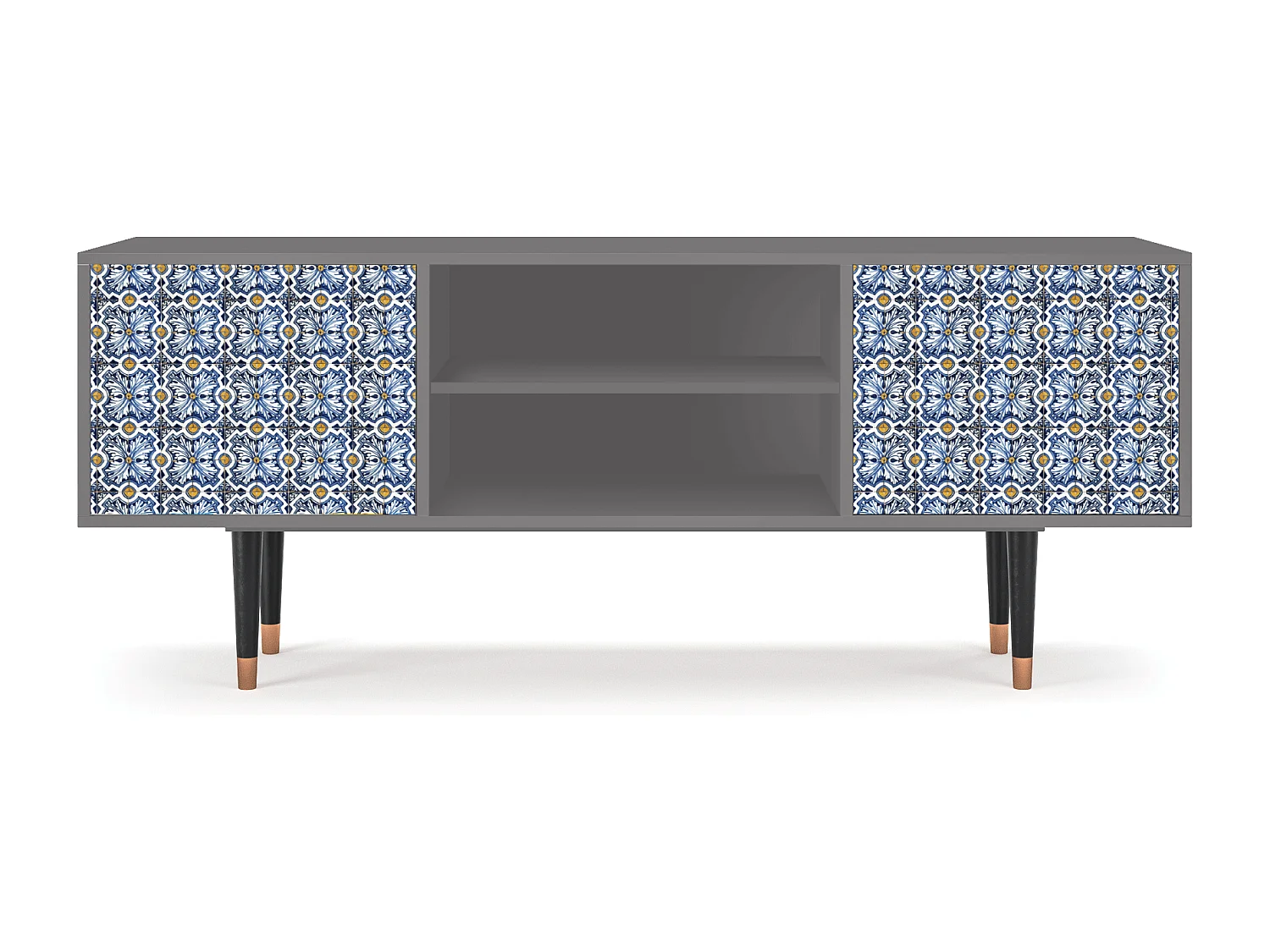 Meuble TV - 170х69х48 cm - T2 - Lovely Cornflowers, Gris