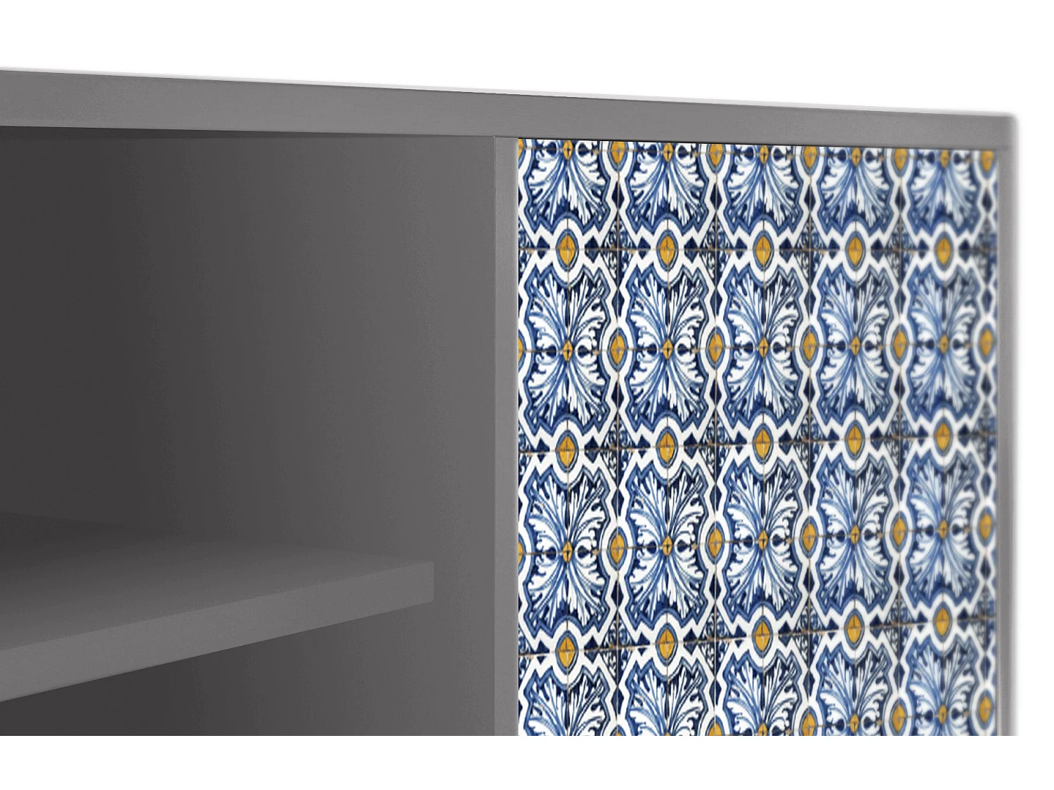 Meuble TV - 170х69х48 cm - T2 - Lovely Cornflowers, Gris