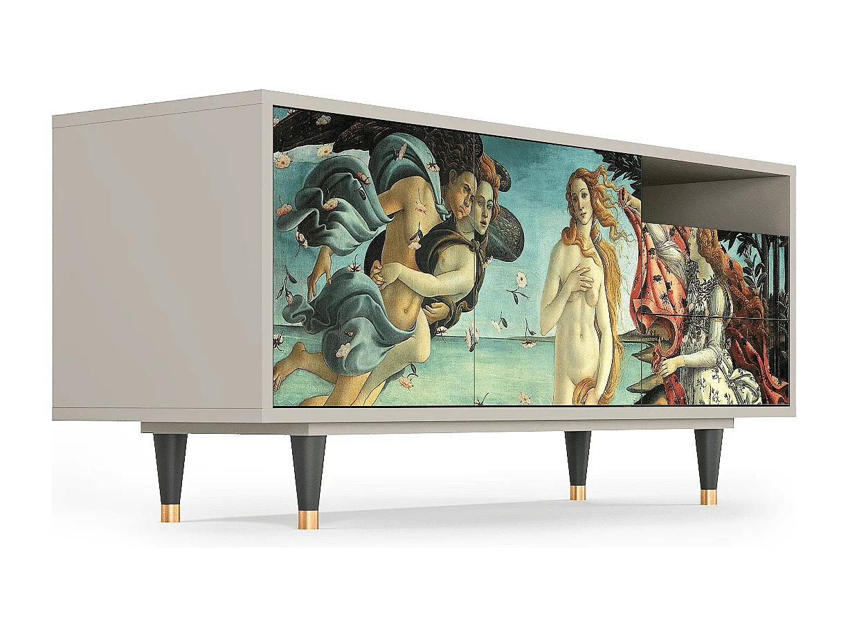 Szafka RTV - 125х56х41 cm - T7 - The Birth of Venus, Piaskowy