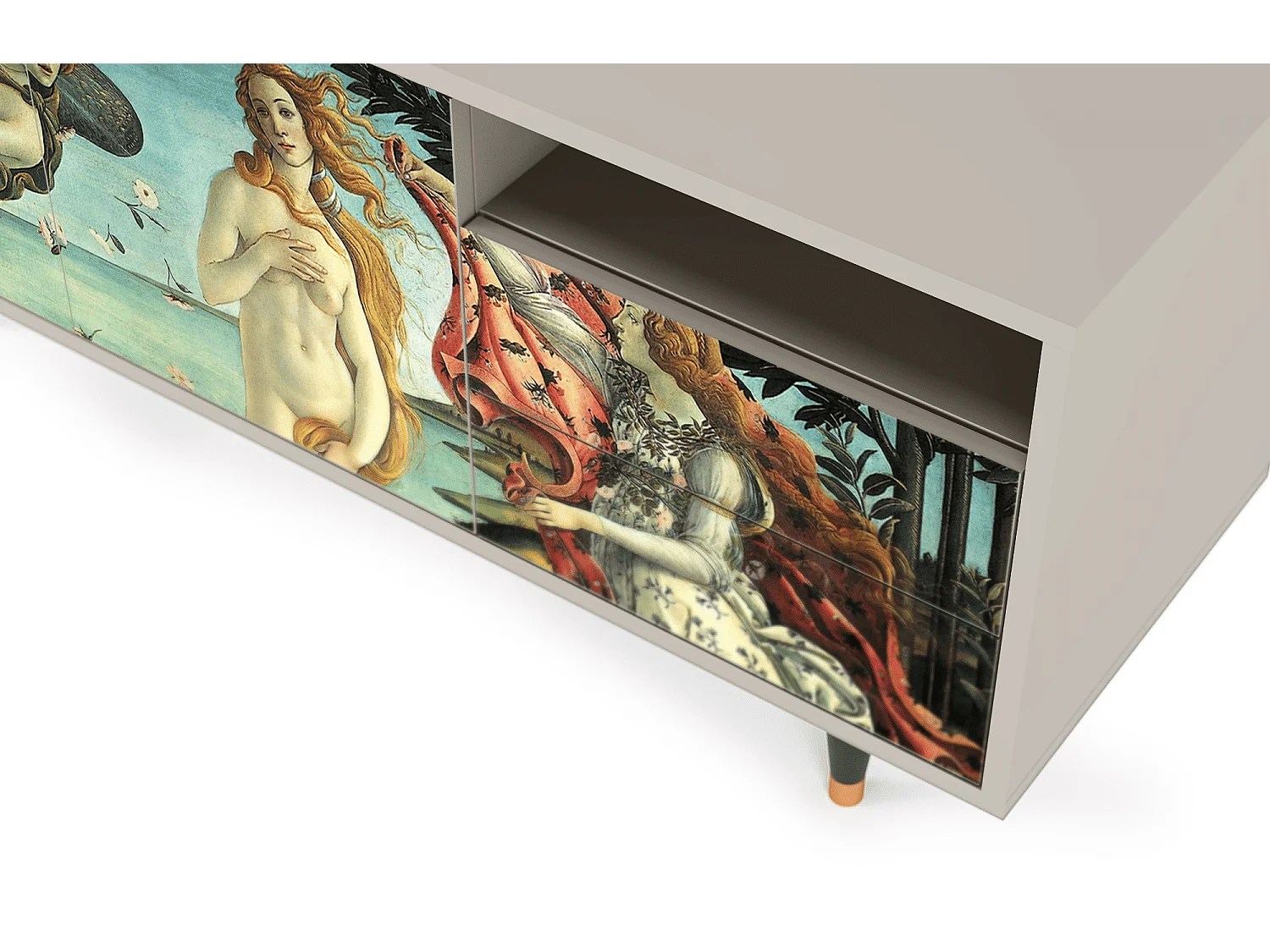 Szafka RTV - 125х56х41 cm - T7 - The Birth of Venus, Piaskowy