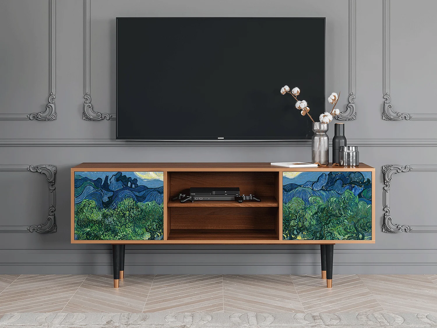 Mueble de TV - 170х69х48 cm - T2 - The Oil Trees, Nogal