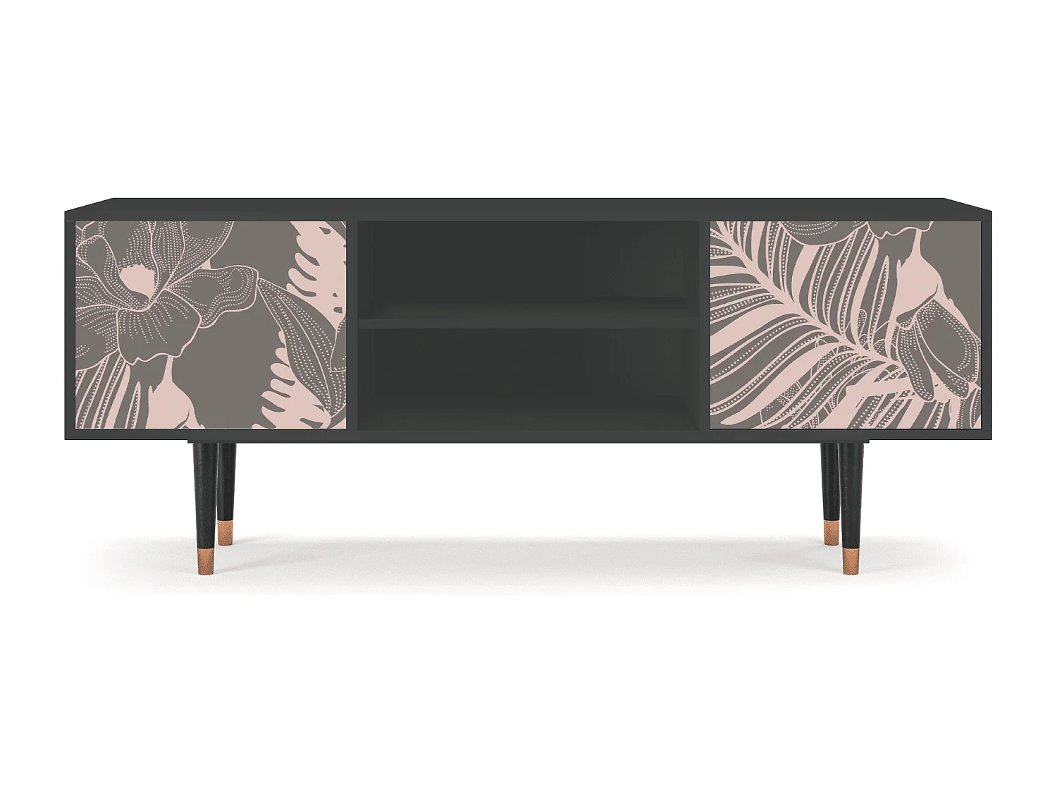 Mueble de TV - 170х69х48 cm - T2 - Issabelline Flower, Antracita