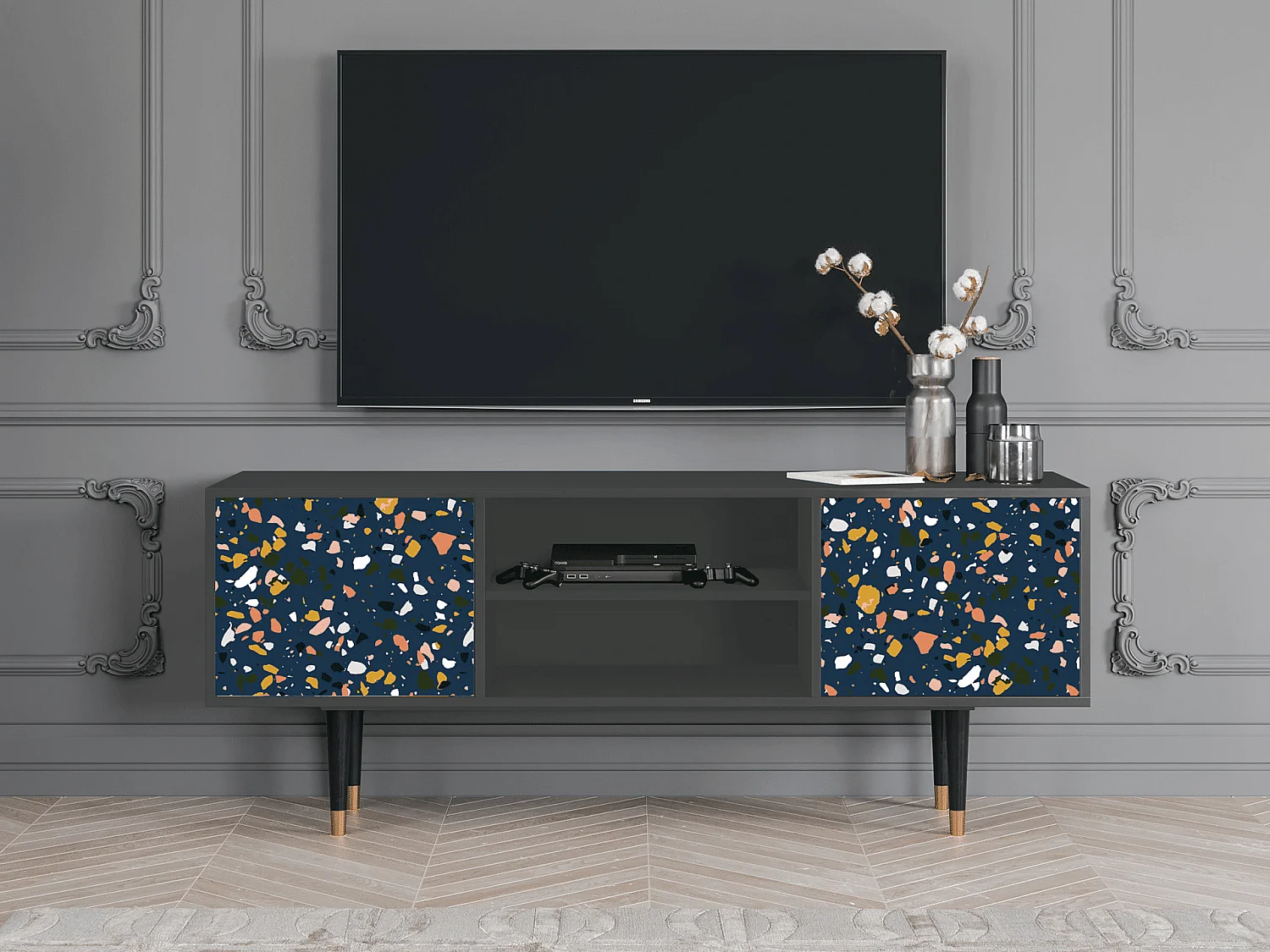 Meuble TV - 170х69х48 cm - T2 - Night Sky Langhterns, Anthracite