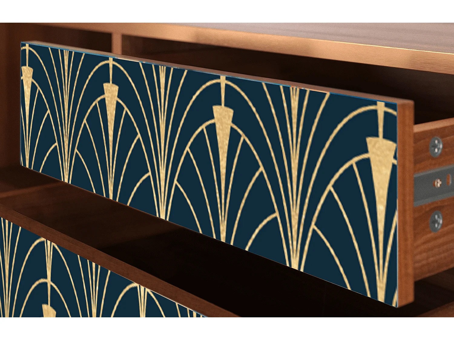 Mobile TV - 170х59х48 cm - T4 - Flower of the Nile, Noce