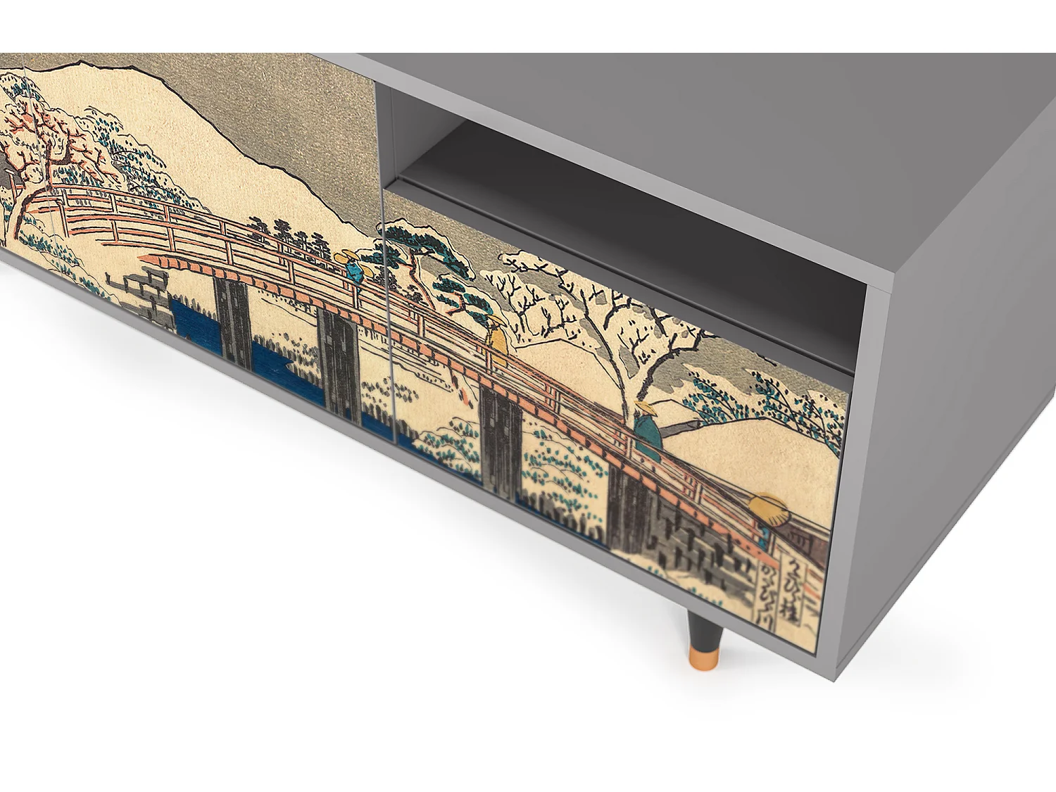 Mueble de TV - 125х56х41 cm - T7 - Katabira River, Gris