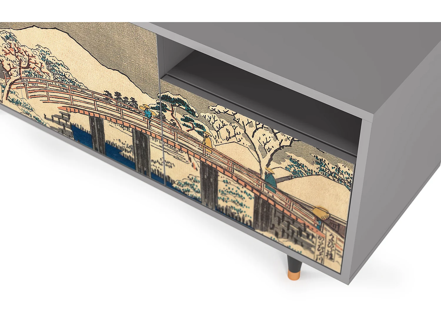 Mobile TV - 125х56х41 cm - T7 - Katabira River, Grigio