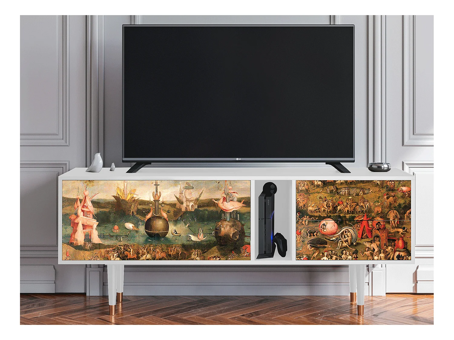 Meuble TV - 170х69х48 cm - T1 - Garden of Delights , Blanc